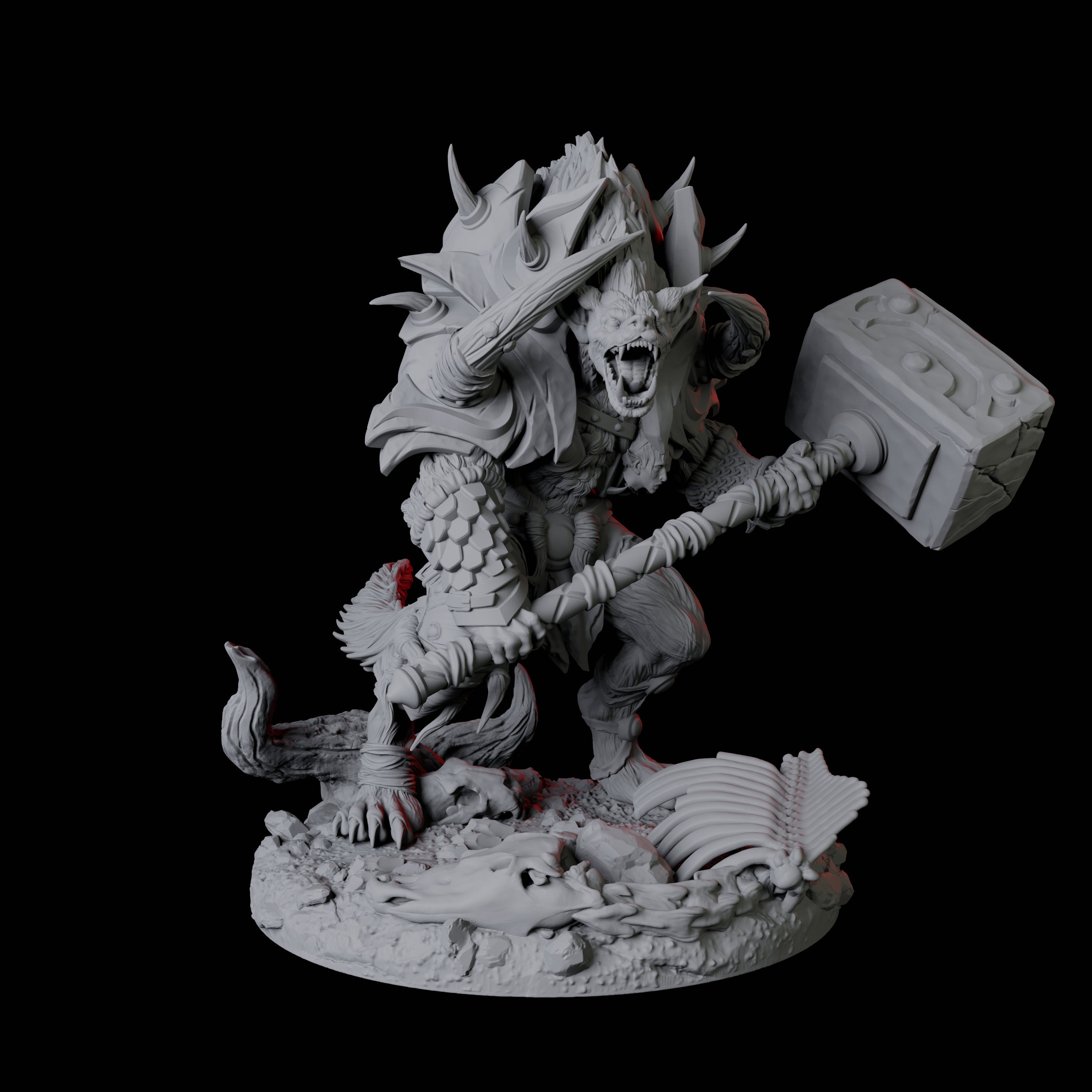 Bruising Gnoll Brute E Miniature for Dungeons and Dragons, Pathfinder or other TTRPGs