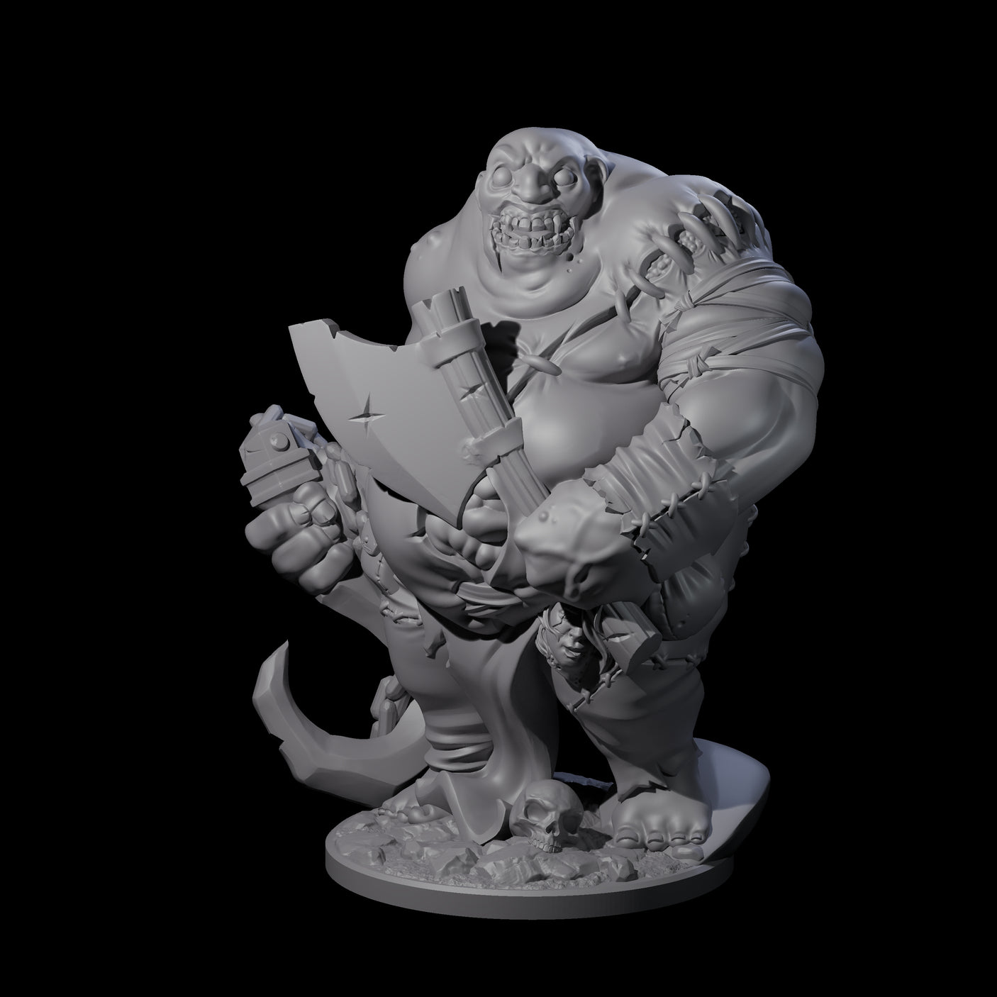 Brutal Ogre Brute Miniature for Dungeons and Dragons, Pathfinder or other TTRPGs