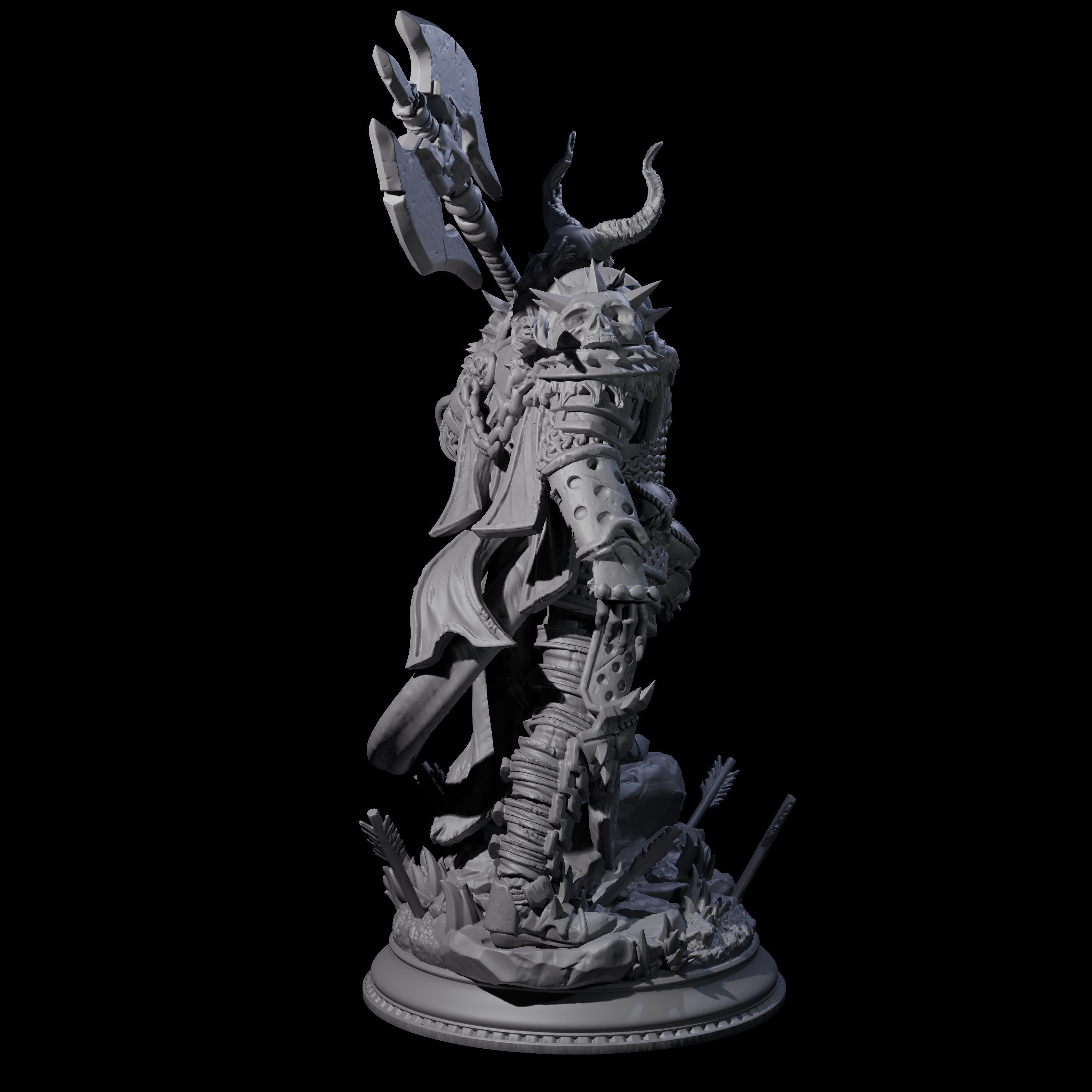 Brutal Tiefling Warrior Miniature for Dungeons and Dragons, Pathfinder or other TTRPGs