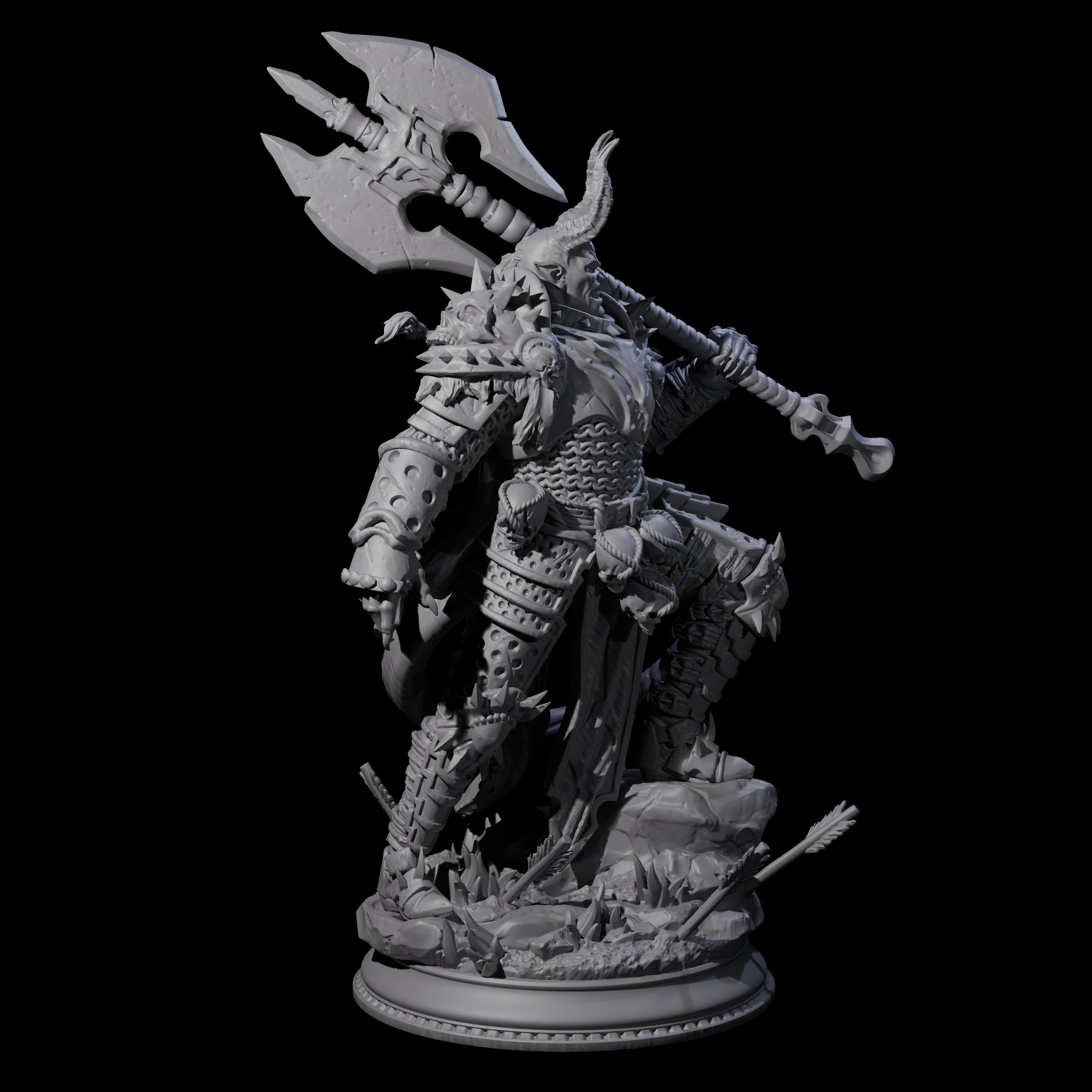 Brutal Tiefling Warrior Miniature for Dungeons and Dragons, Pathfinder or other TTRPGs