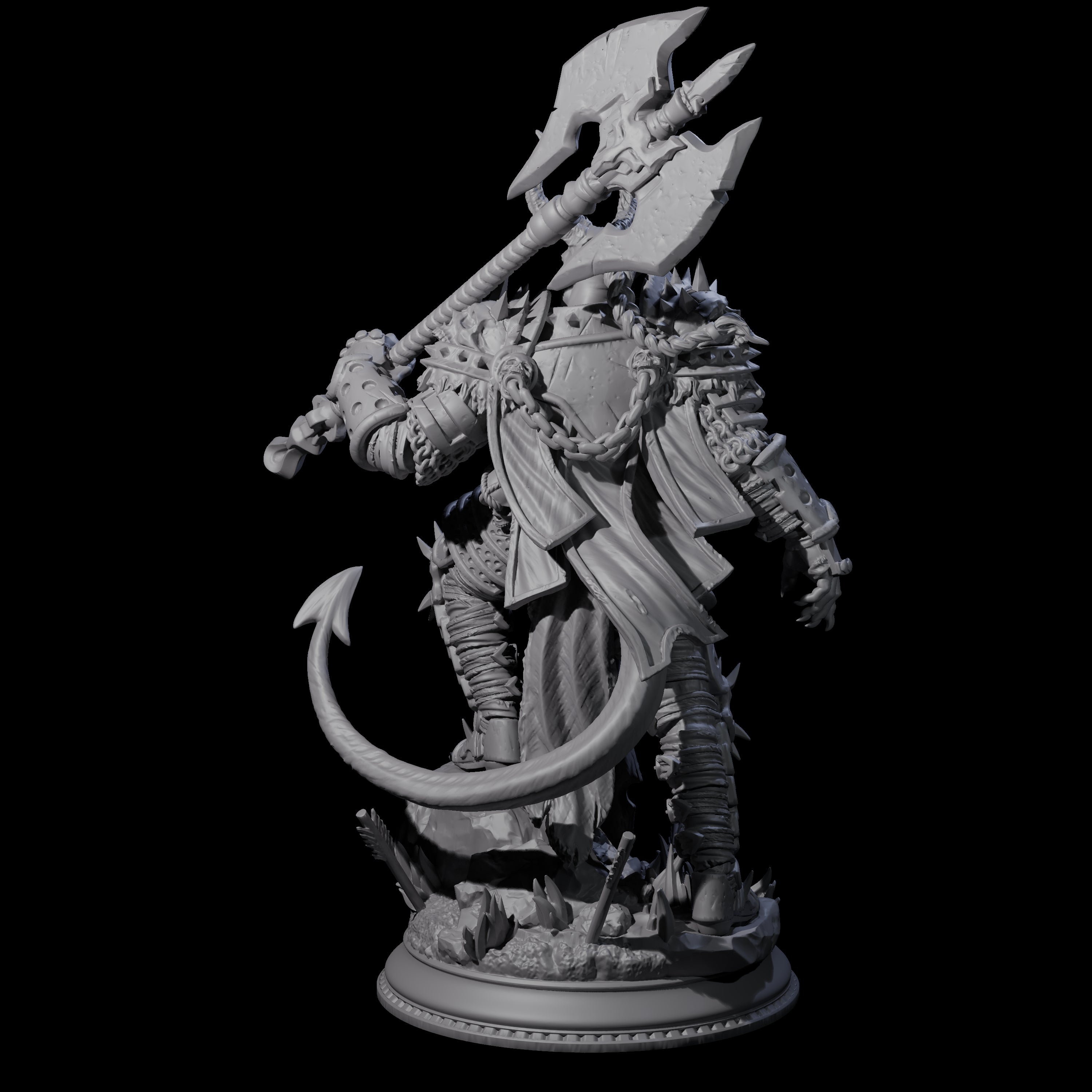 Brutal Tiefling Warrior Miniature for Dungeons and Dragons, Pathfinder or other TTRPGs