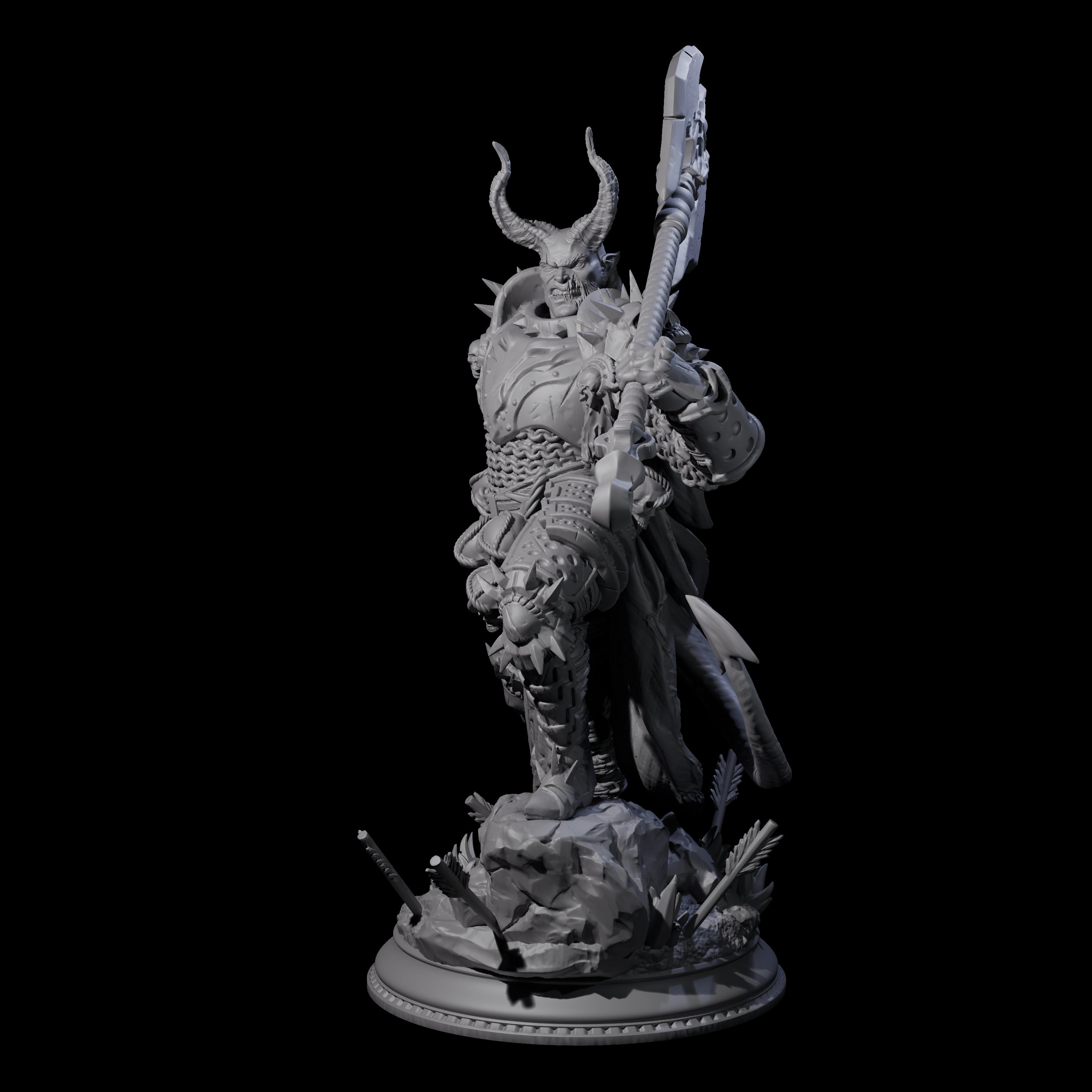 Brutal Tiefling Warrior Miniature for Dungeons and Dragons, Pathfinder or other TTRPGs