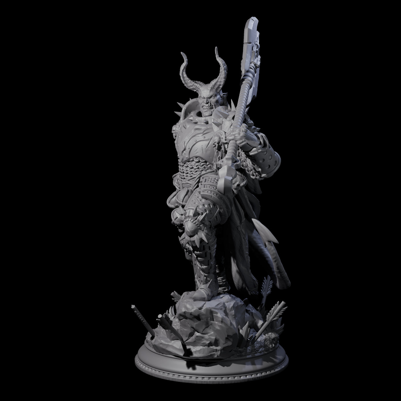 Brutal Tiefling Warrior Miniature for Dungeons and Dragons, Pathfinder or other TTRPGs