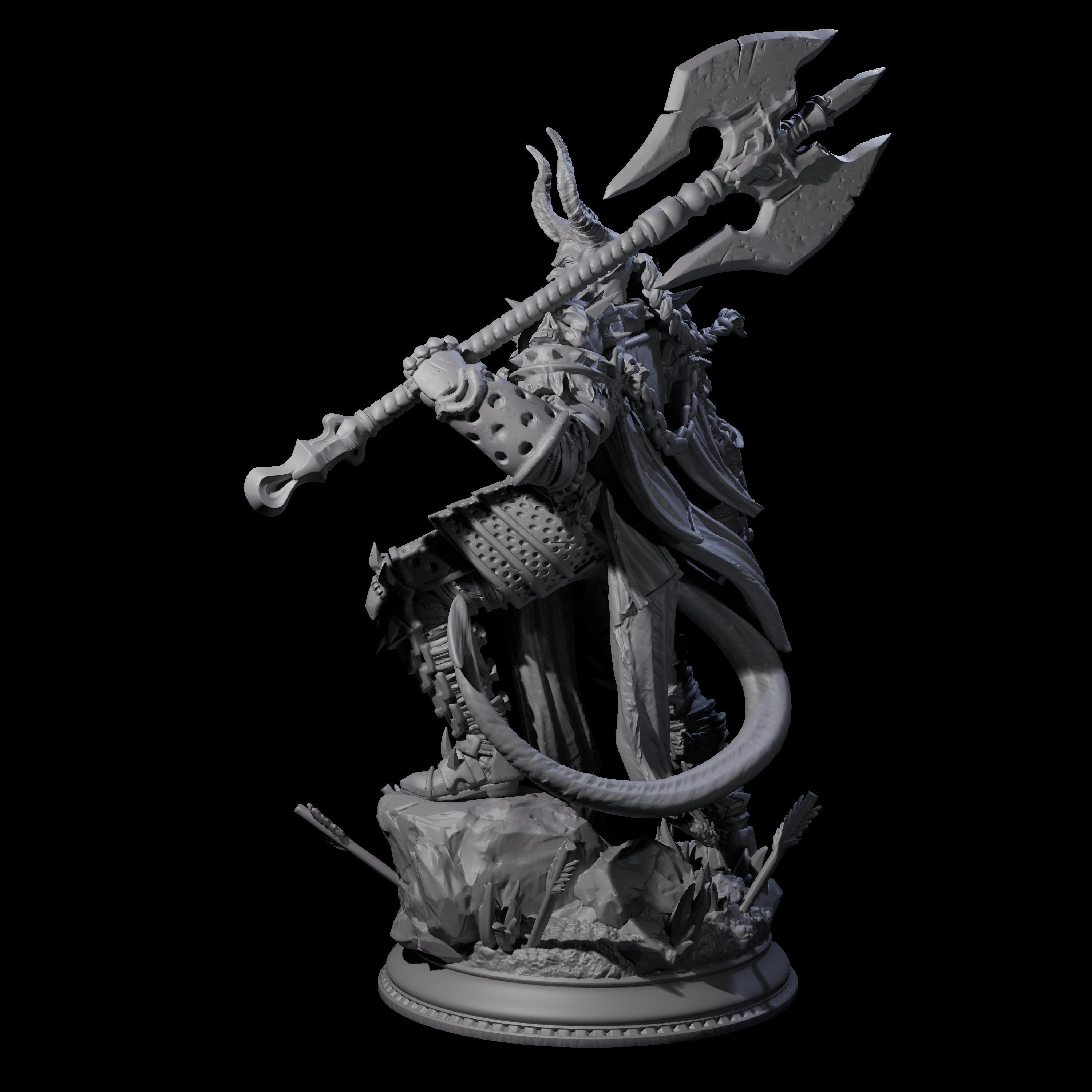 Brutal Tiefling Warrior Miniature for Dungeons and Dragons, Pathfinder or other TTRPGs