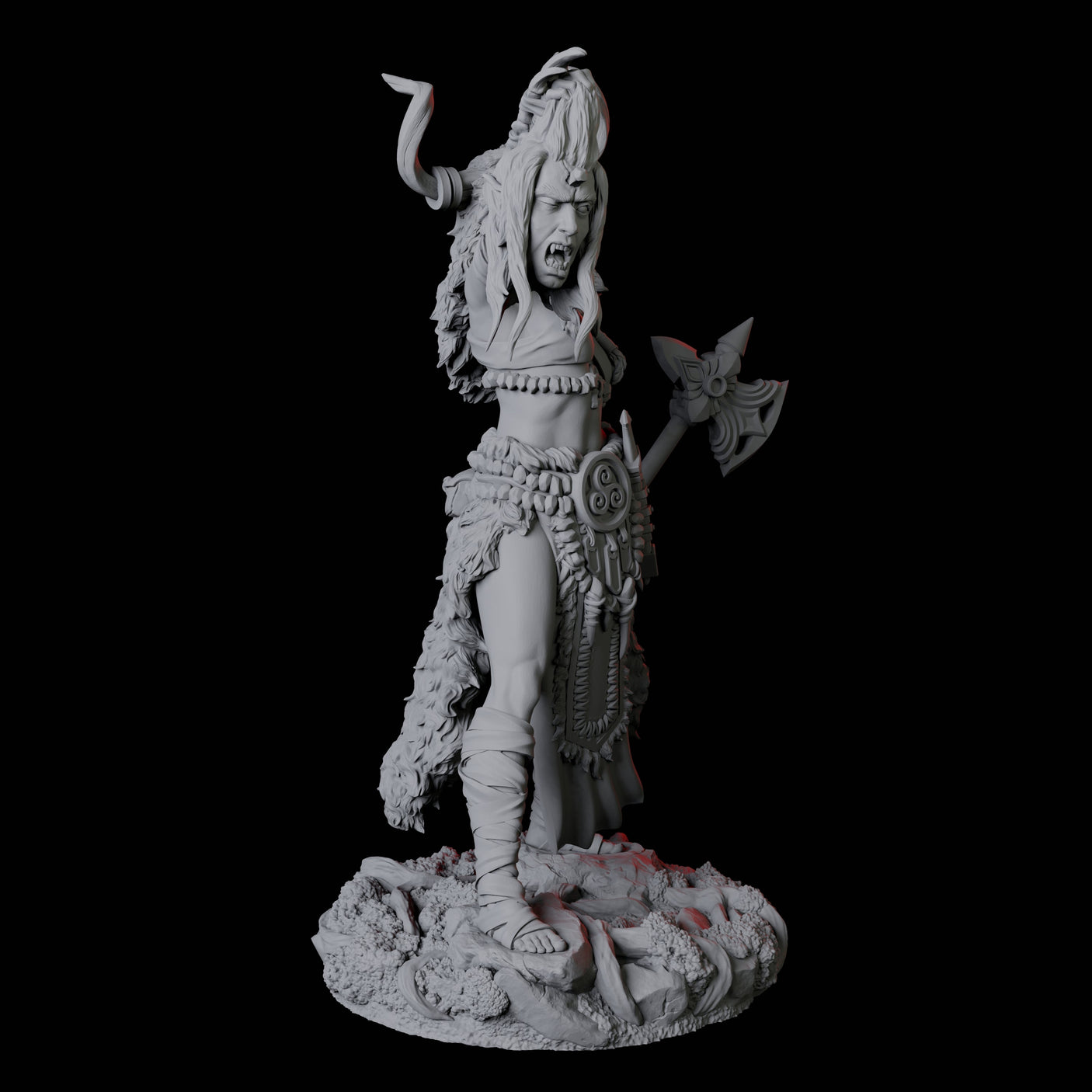 Brutal Viking Shield Maiden Miniature for Dungeons and Dragons, Pathfinder or other TTRPGs