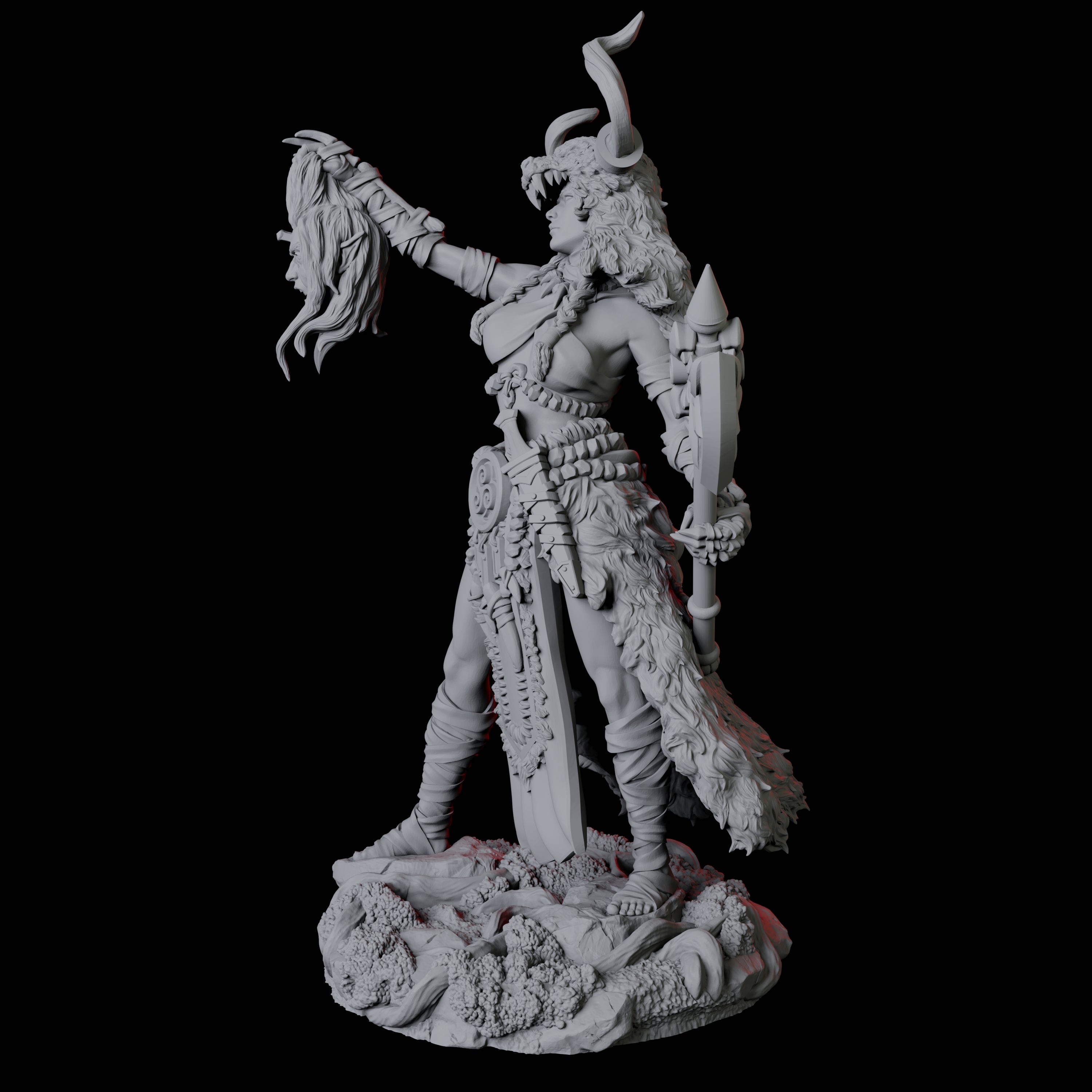 Brutal Viking Shield Maiden Miniature for Dungeons and Dragons, Pathfinder or other TTRPGs