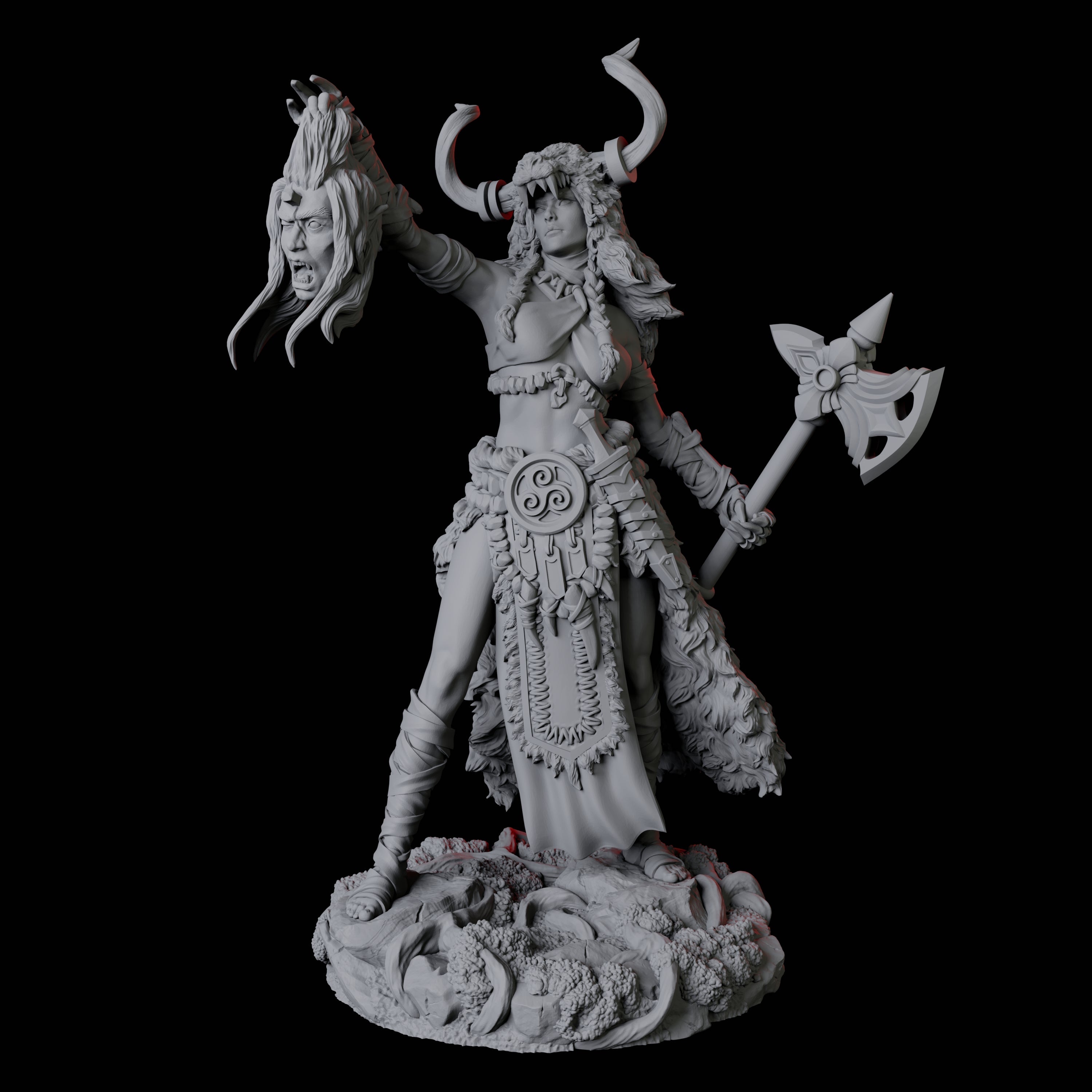 Brutal Viking Shield Maiden Miniature for Dungeons and Dragons, Pathfinder or other TTRPGs