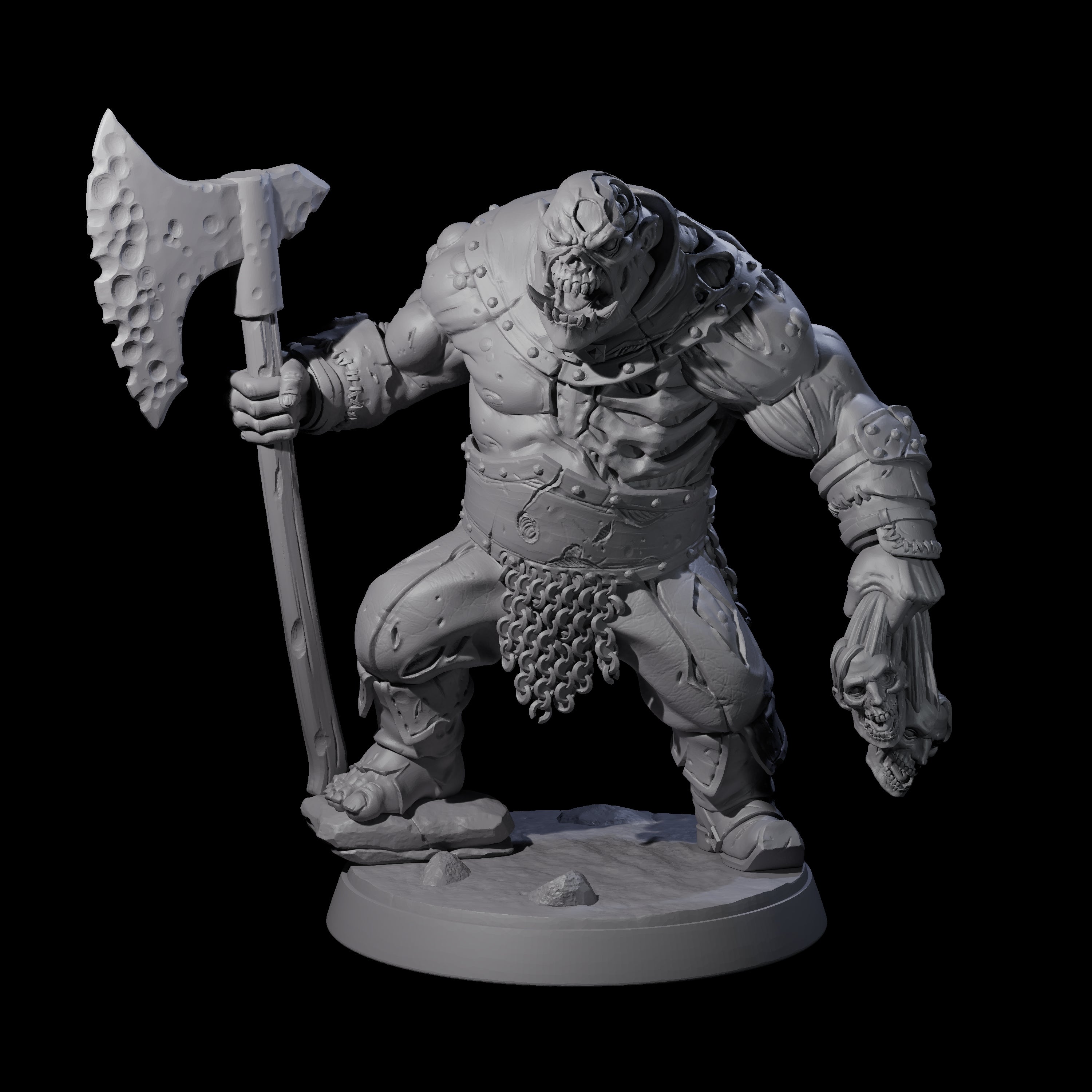 Brutal Zombie Executioner Miniature for Dungeons and Dragons, Pathfinder or other TTRPGs