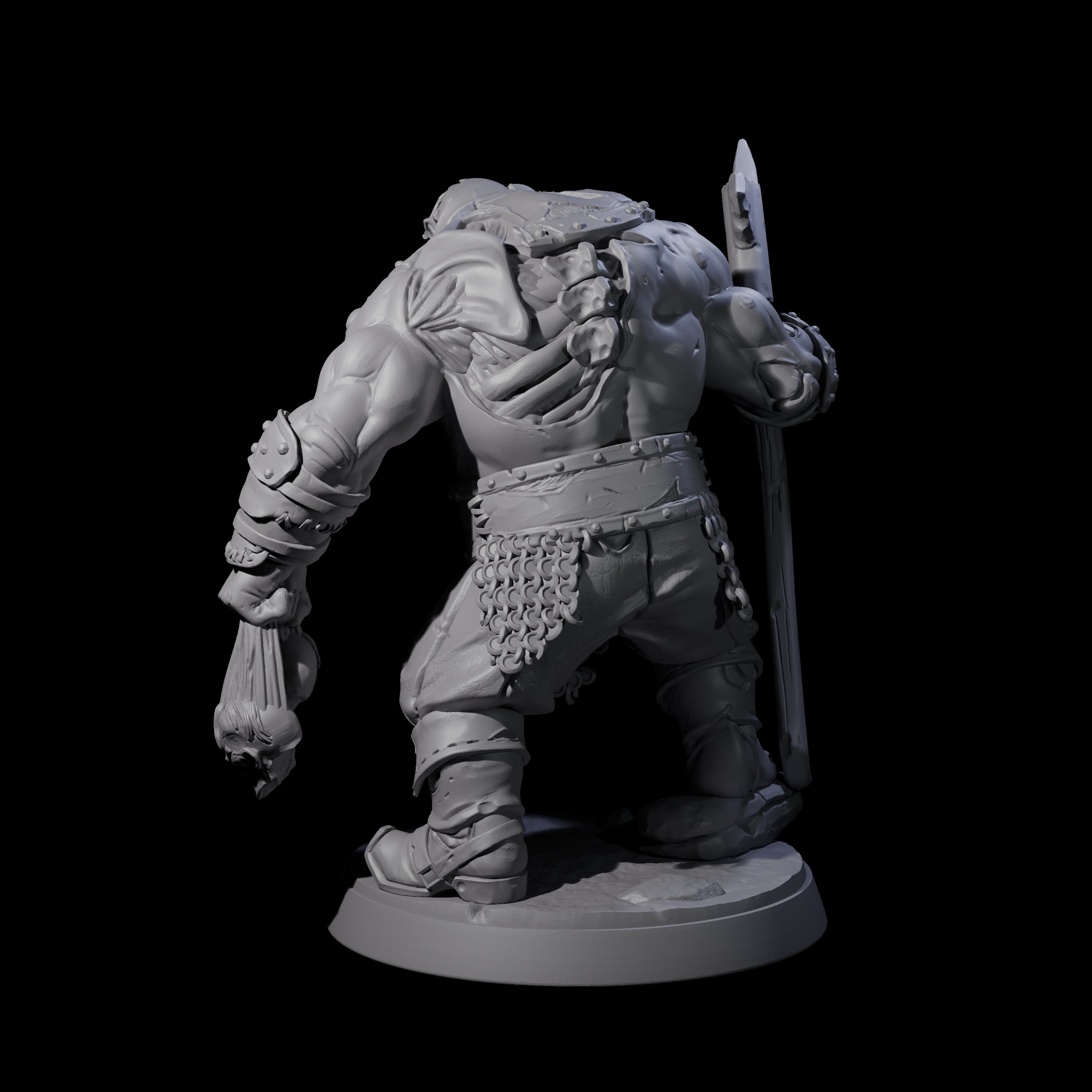 Brutal Zombie Executioner Miniature for Dungeons and Dragons, Pathfinder or other TTRPGs