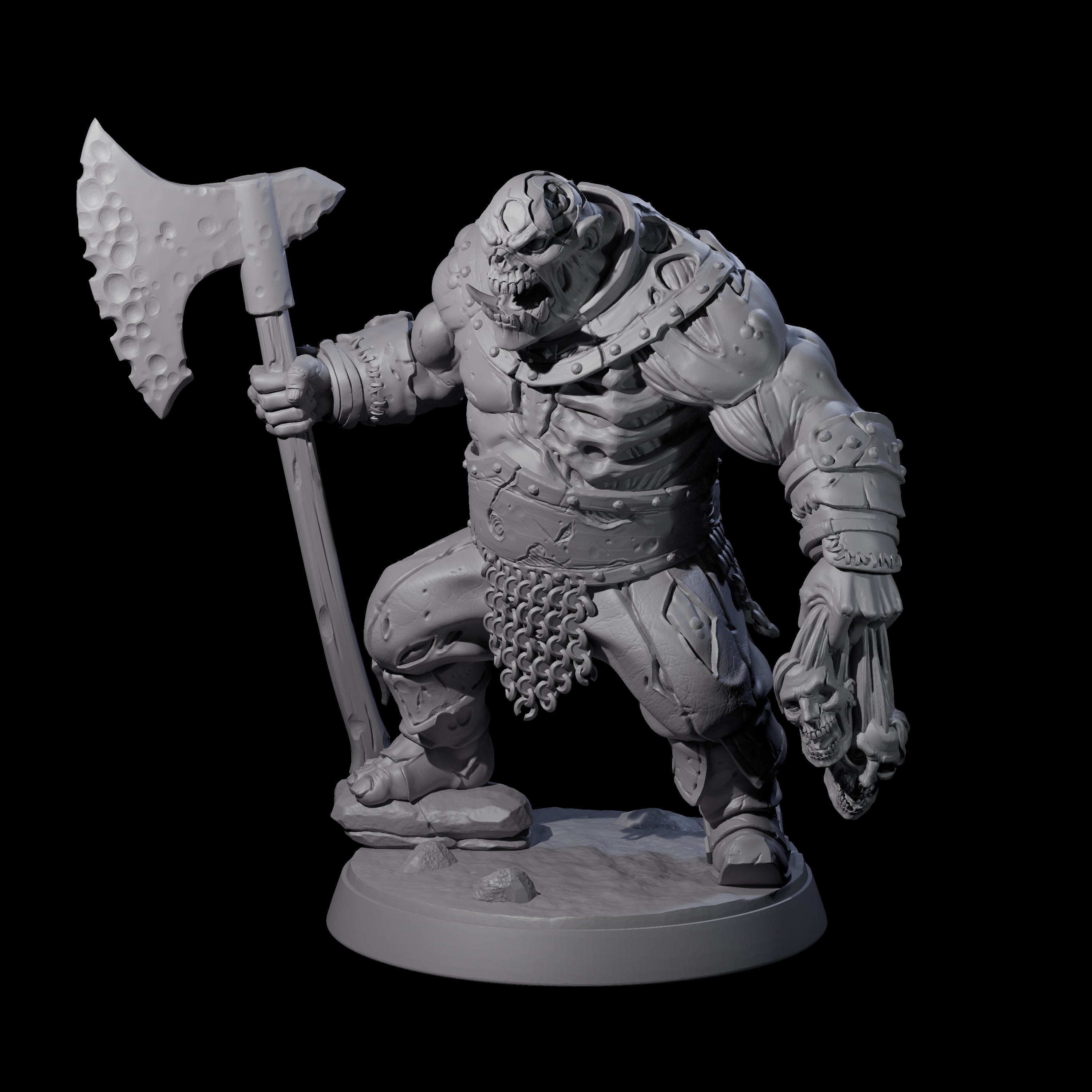Brutal Zombie Executioner Miniature for Dungeons and Dragons, Pathfinder or other TTRPGs