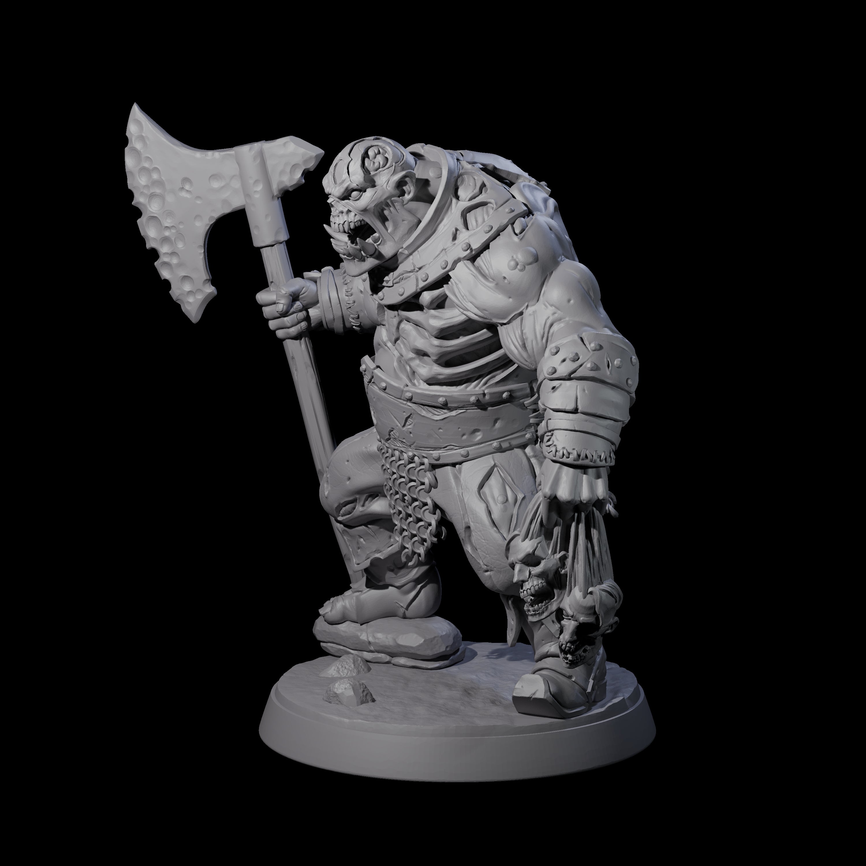 Brutal Zombie Executioner Miniature for Dungeons and Dragons, Pathfinder or other TTRPGs