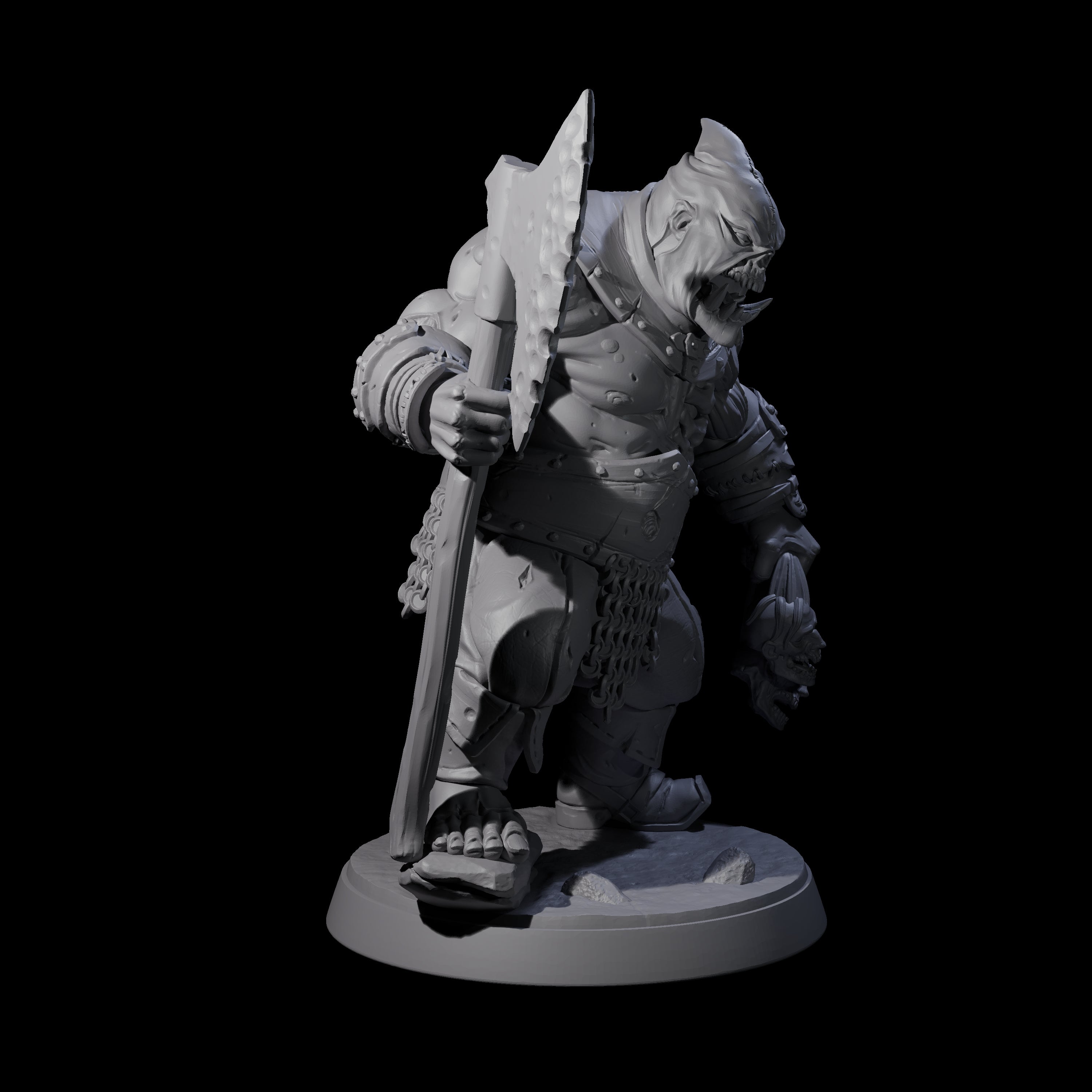 Brutal Zombie Executioner Miniature for Dungeons and Dragons, Pathfinder or other TTRPGs