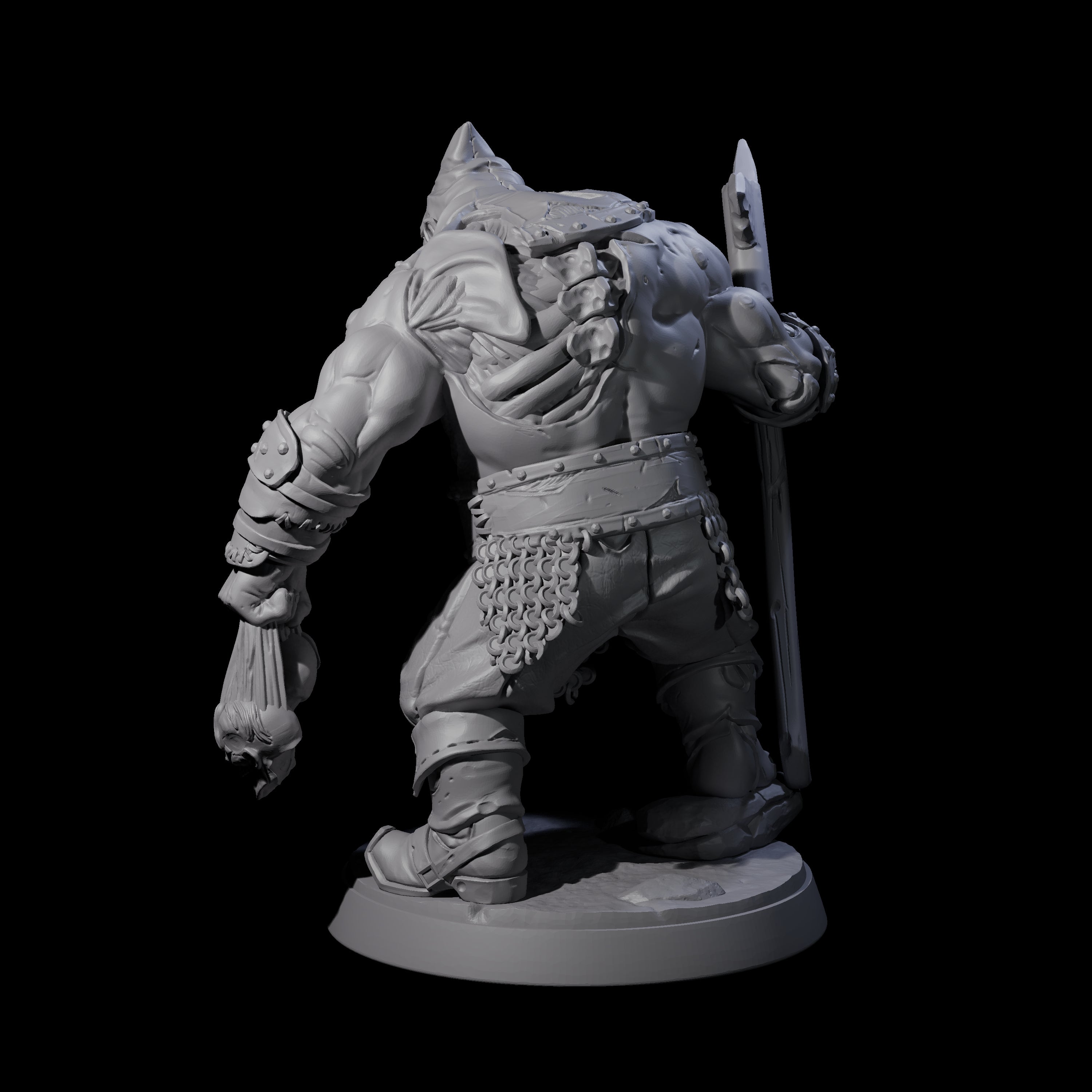 Brutal Zombie Executioner Miniature for Dungeons and Dragons, Pathfinder or other TTRPGs