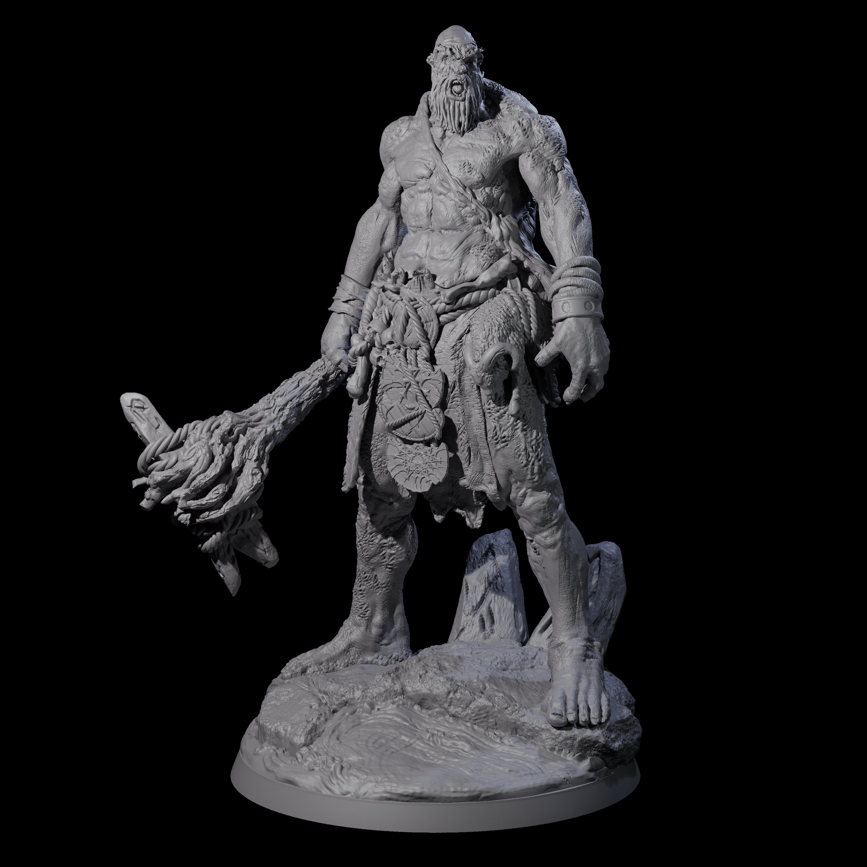 Brutish Hill Giant Warrior Miniature for Dungeons and Dragons, Pathfinder or other TTRPGs