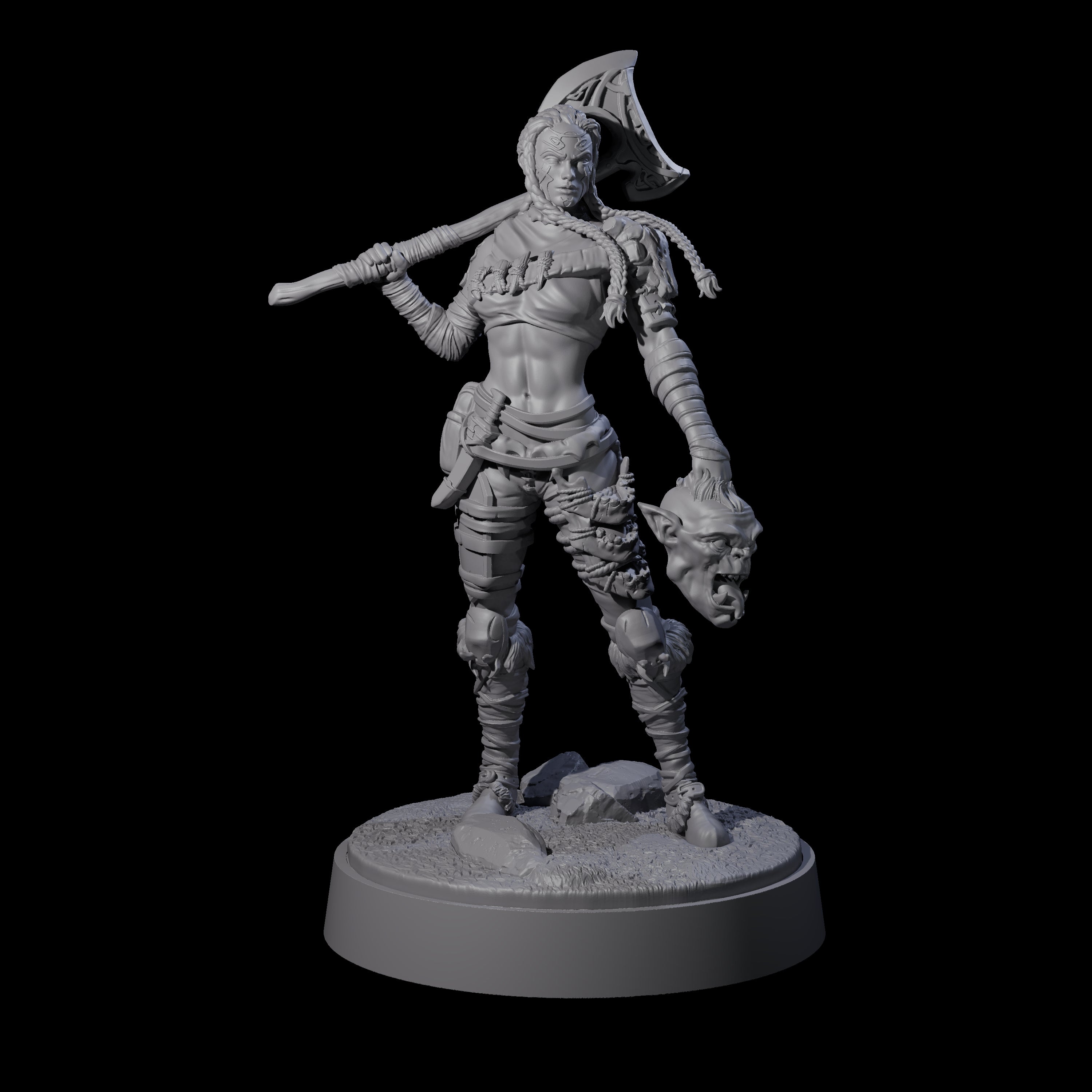 Brynna - Orc Hunter Miniature for Dungeons and Dragons, Pathfinder or other TTRPGs