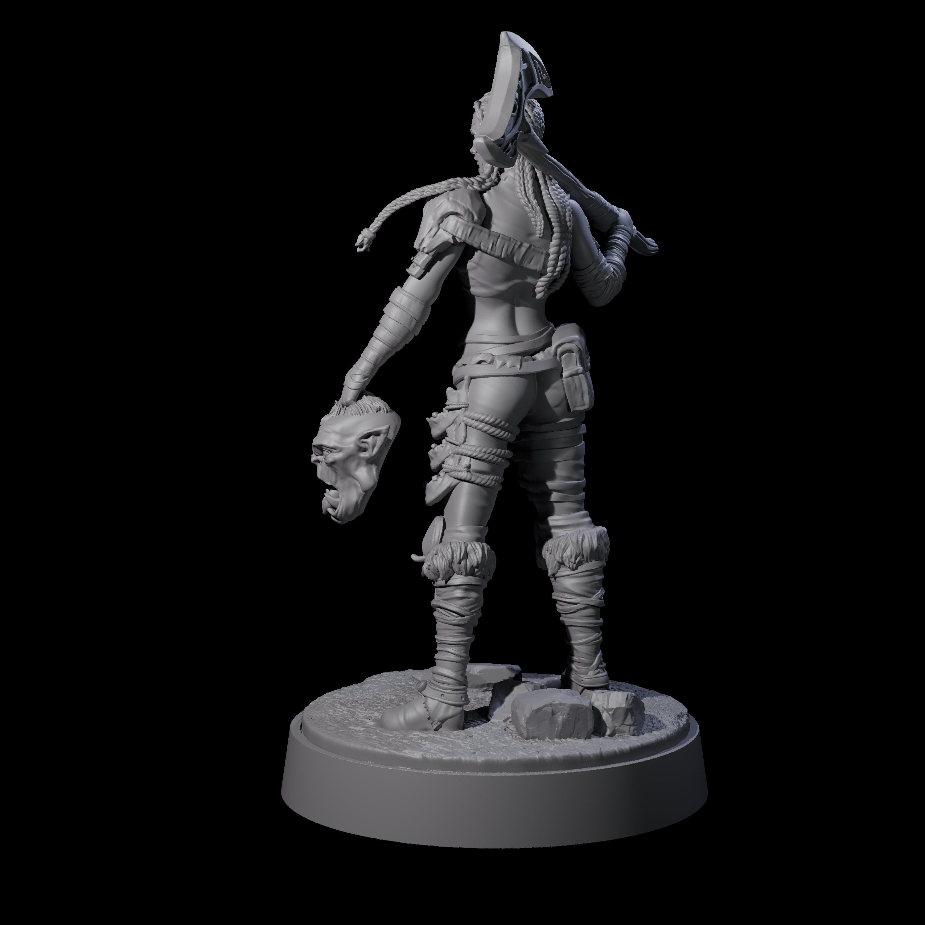 Brynna - Orc Hunter Miniature for Dungeons and Dragons, Pathfinder or other TTRPGs