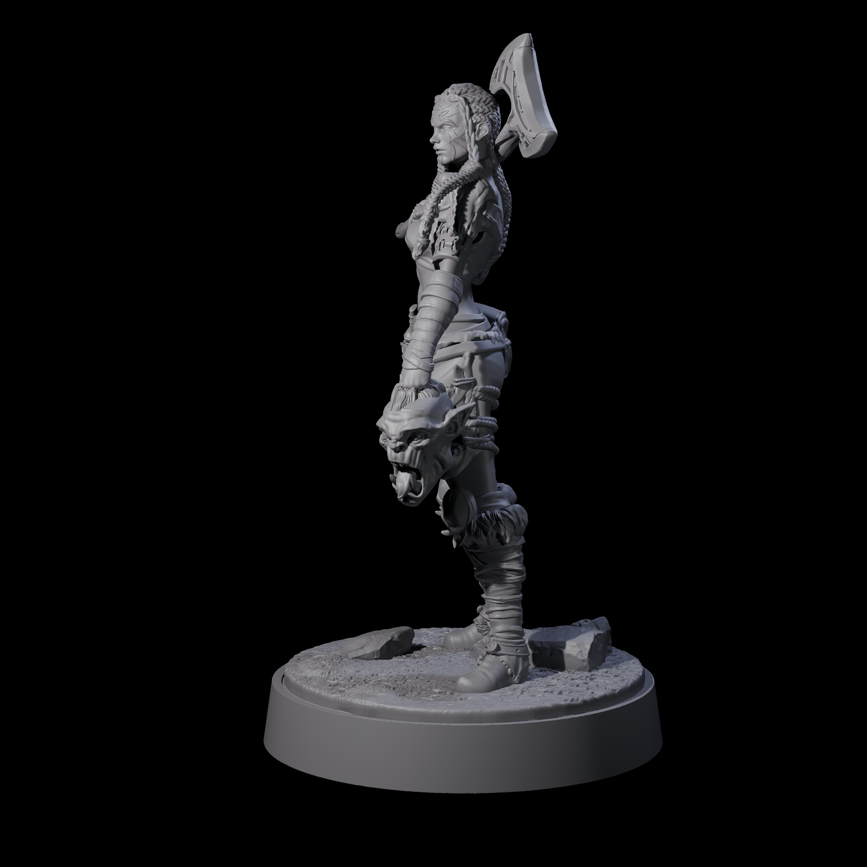 Brynna - Orc Hunter Miniature for Dungeons and Dragons, Pathfinder or other TTRPGs