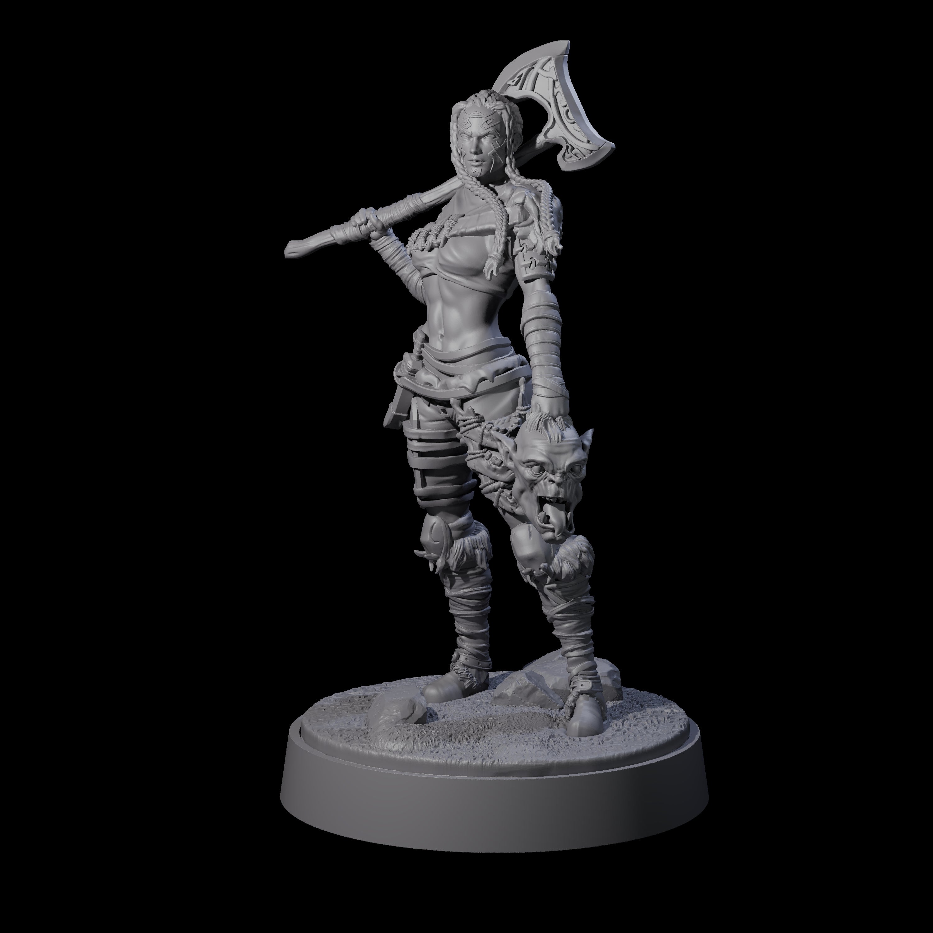 Brynna - Orc Hunter Miniature for Dungeons and Dragons, Pathfinder or other TTRPGs