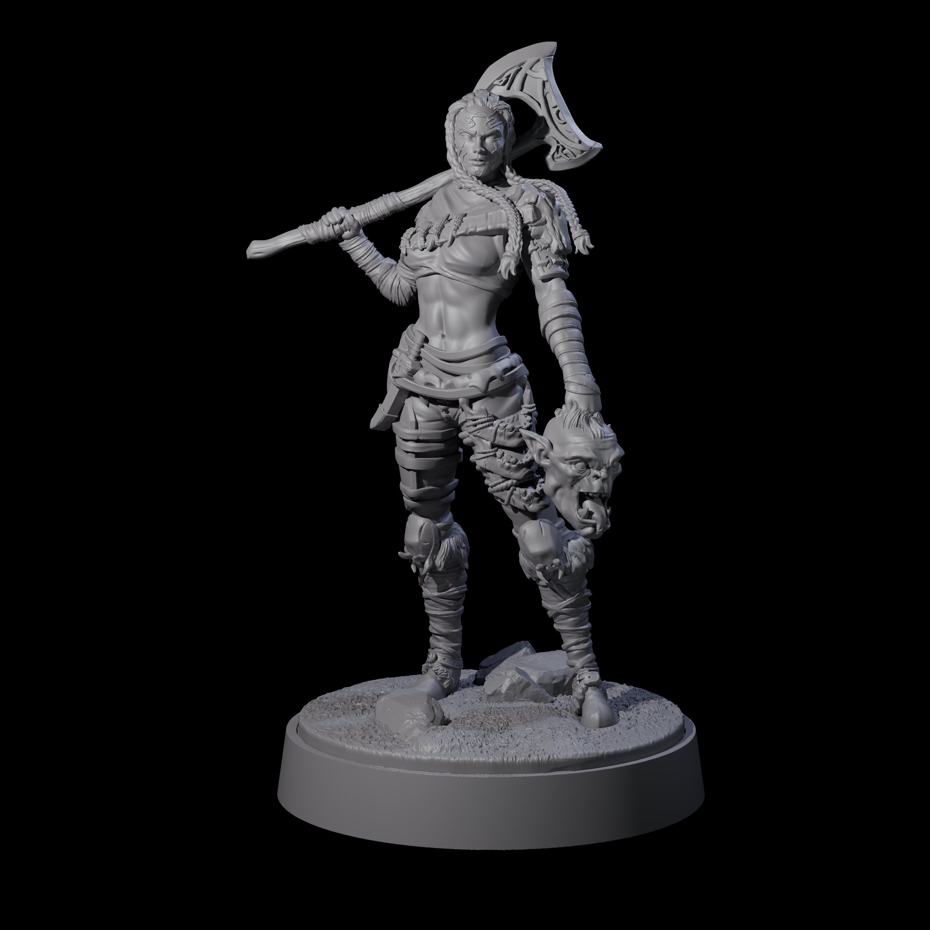 Brynna - Orc Hunter Miniature for Dungeons and Dragons, Pathfinder or other TTRPGs