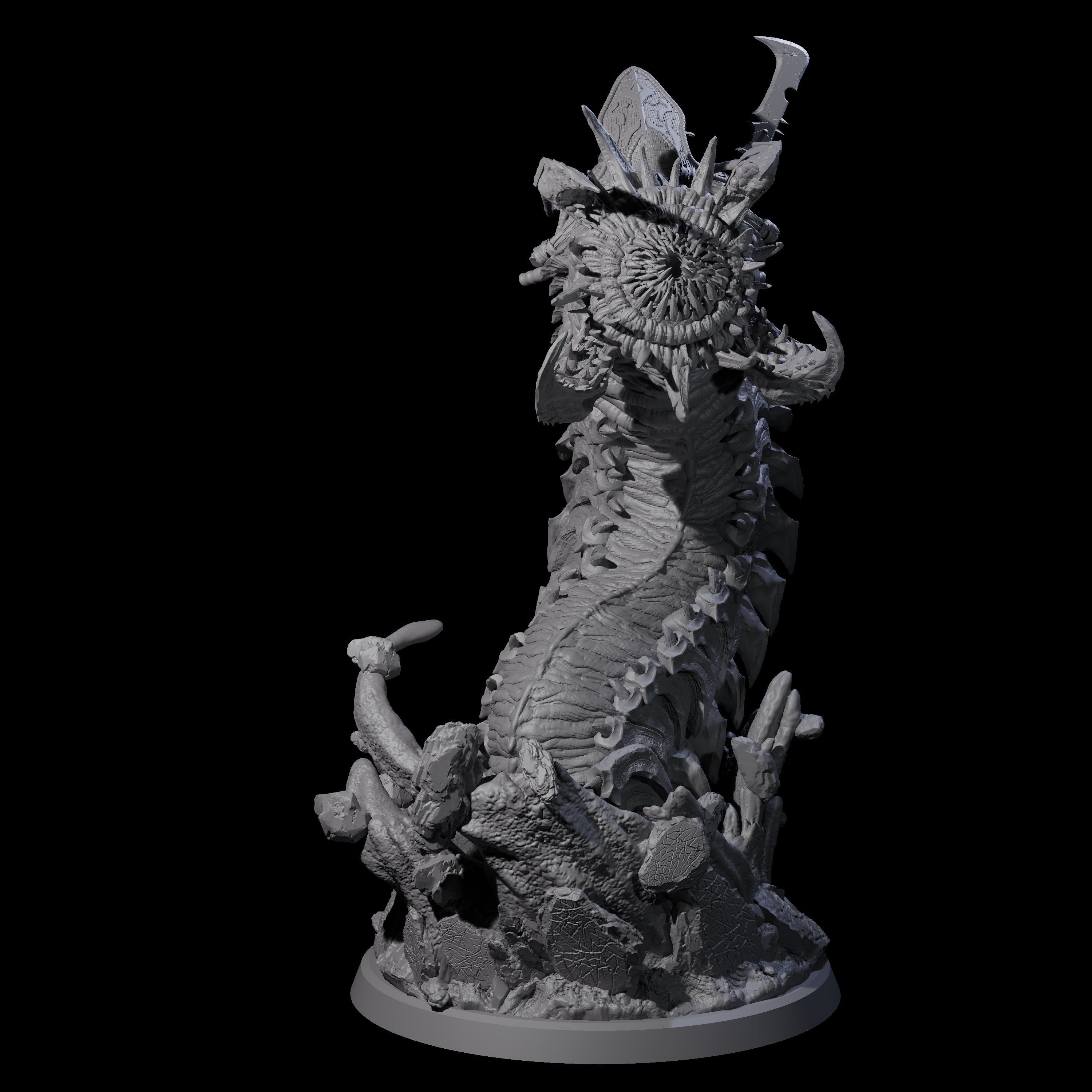 Bucking Purple Worm Rider B Miniature for Dungeons and Dragons, Pathfinder or other TTRPGs