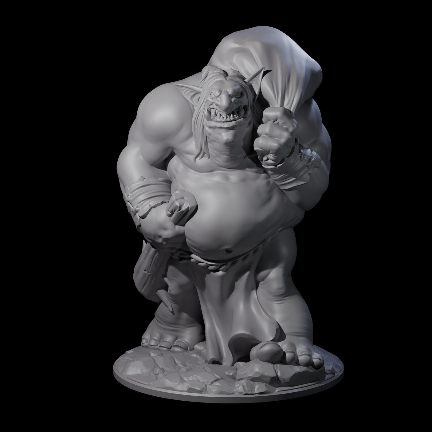 Burglering Orc Warrior Miniature for Dungeons and Dragons, Pathfinder or other TTRPGs