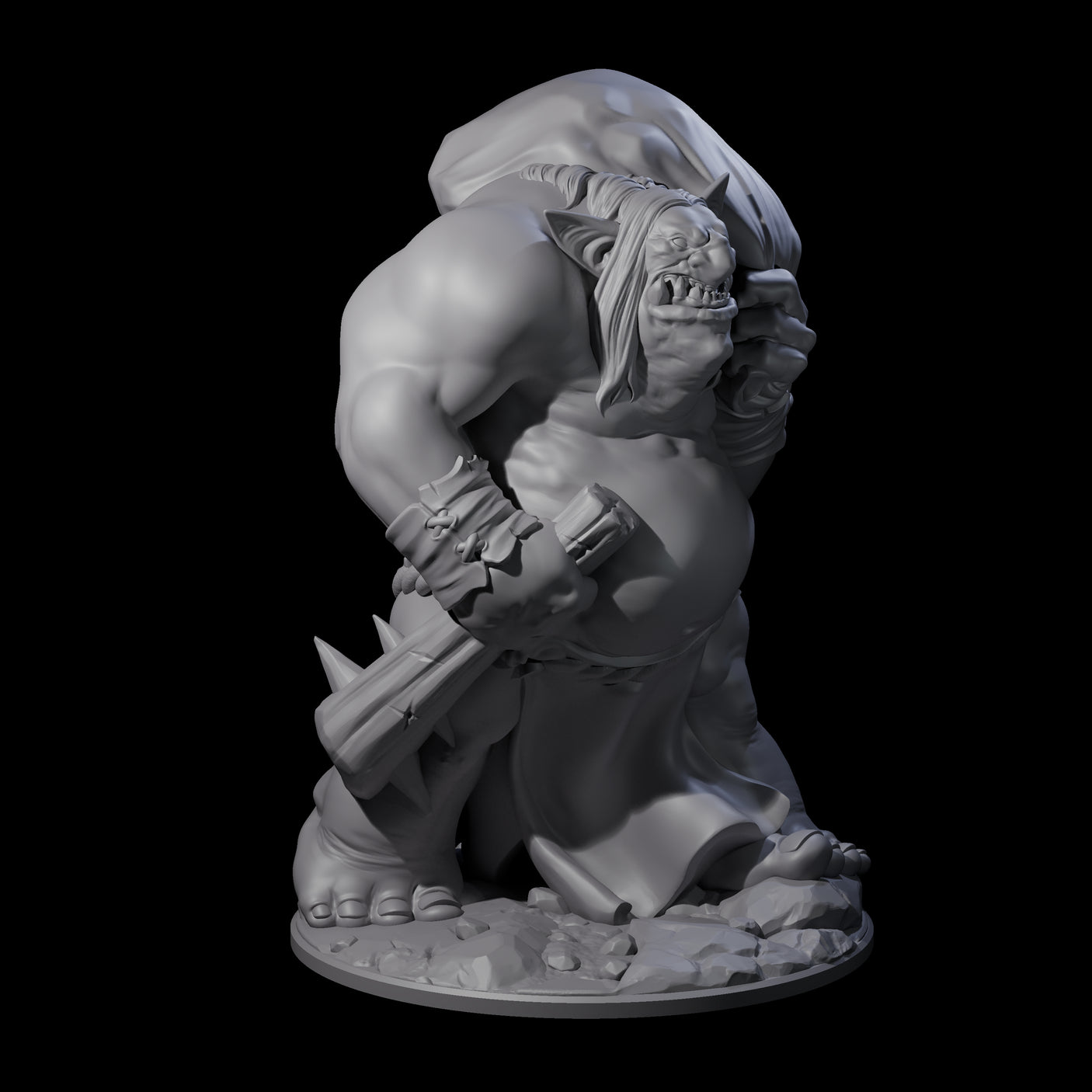 Burglering Orc Warrior Miniature for Dungeons and Dragons, Pathfinder or other TTRPGs