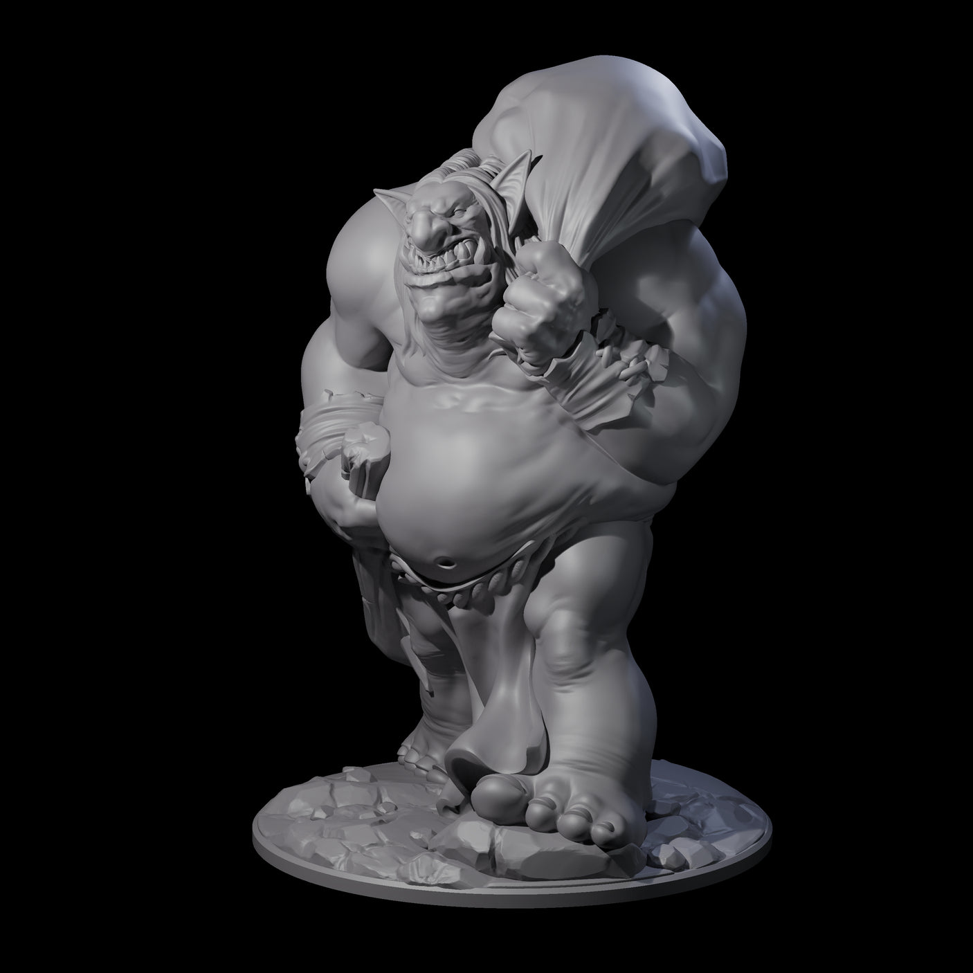 Burglering Orc Warrior Miniature for Dungeons and Dragons, Pathfinder or other TTRPGs