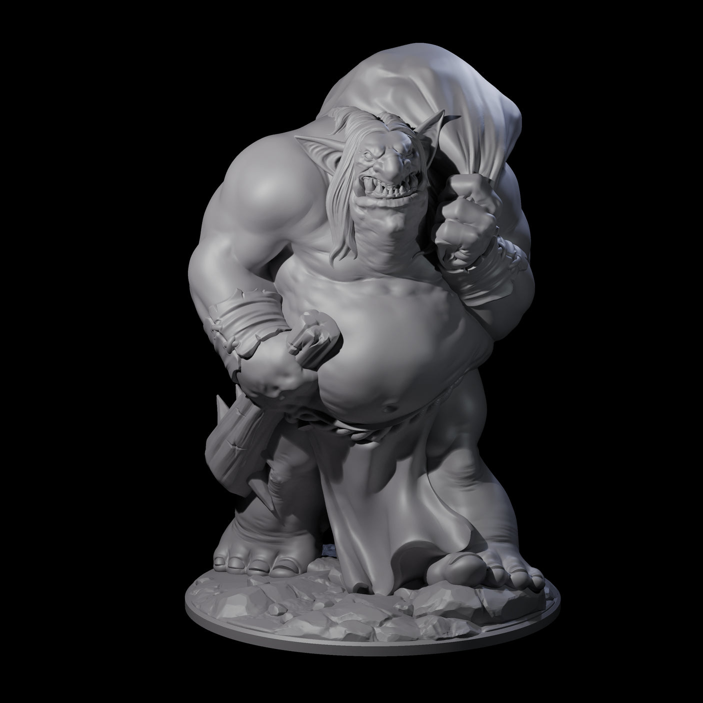 Burglering Orc Warrior Miniature for Dungeons and Dragons, Pathfinder or other TTRPGs