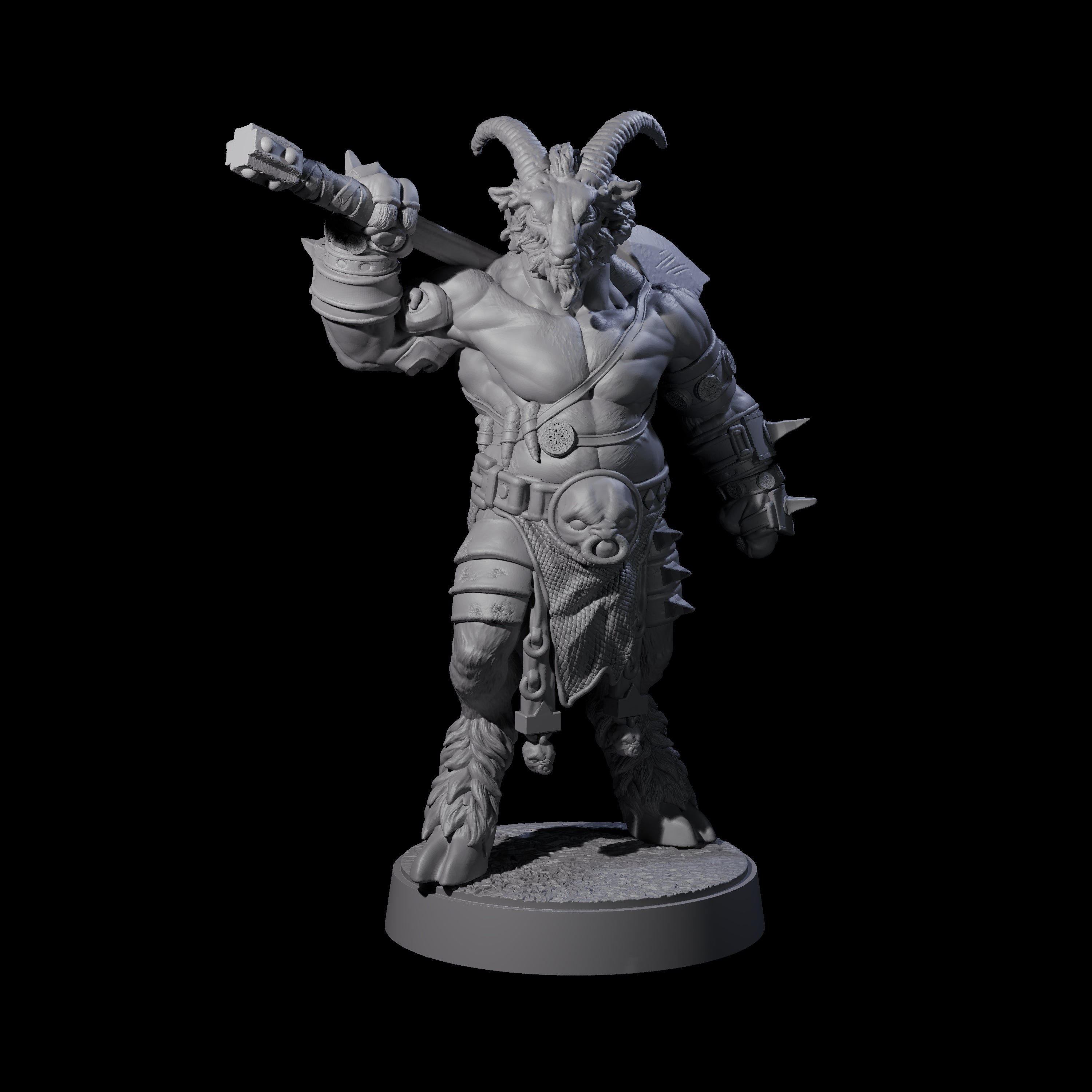 Burly Goatfolk Warrior A Miniature for Dungeons and Dragons, Pathfinder or other TTRPGs
