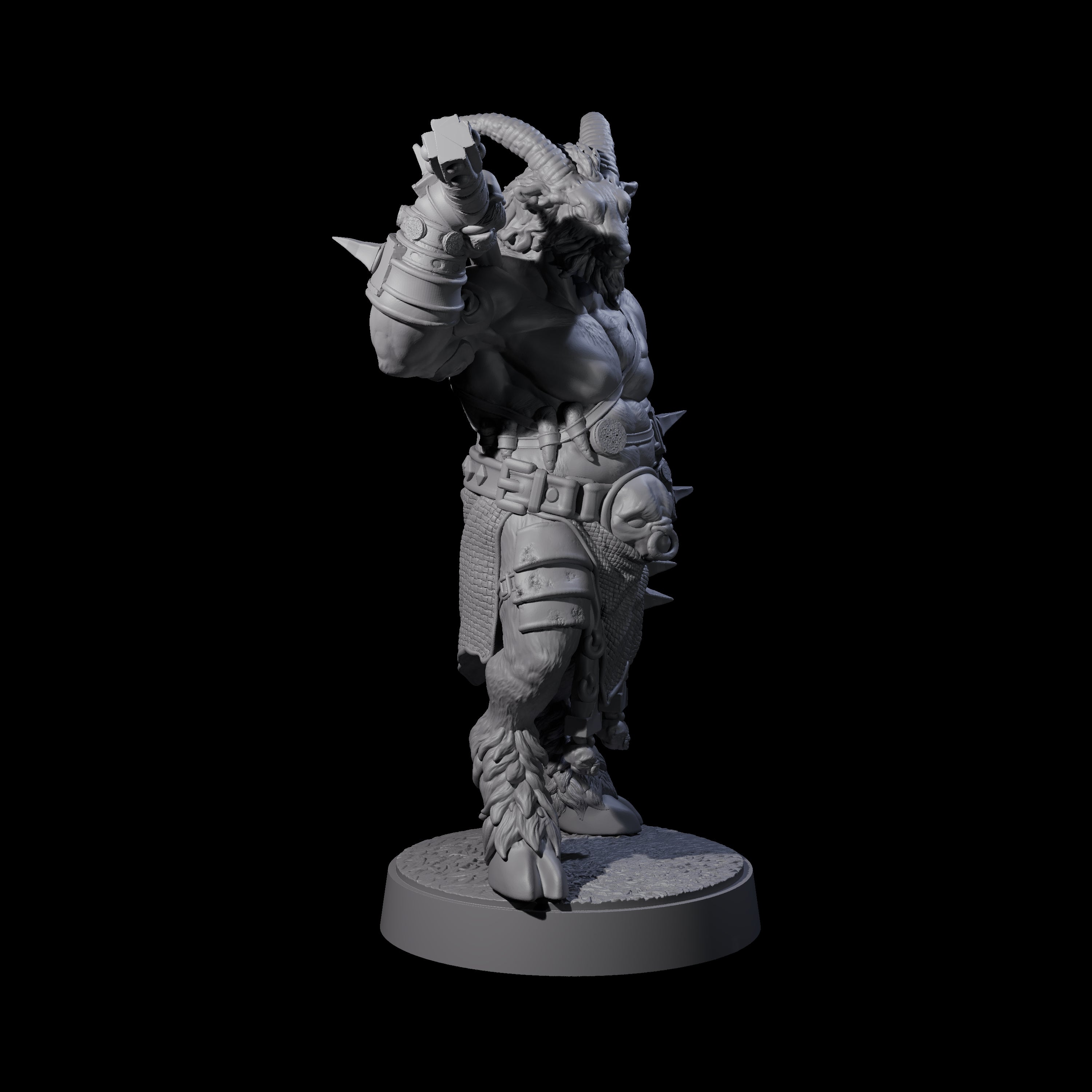 Burly Goatfolk Warrior A Miniature for Dungeons and Dragons, Pathfinder or other TTRPGs
