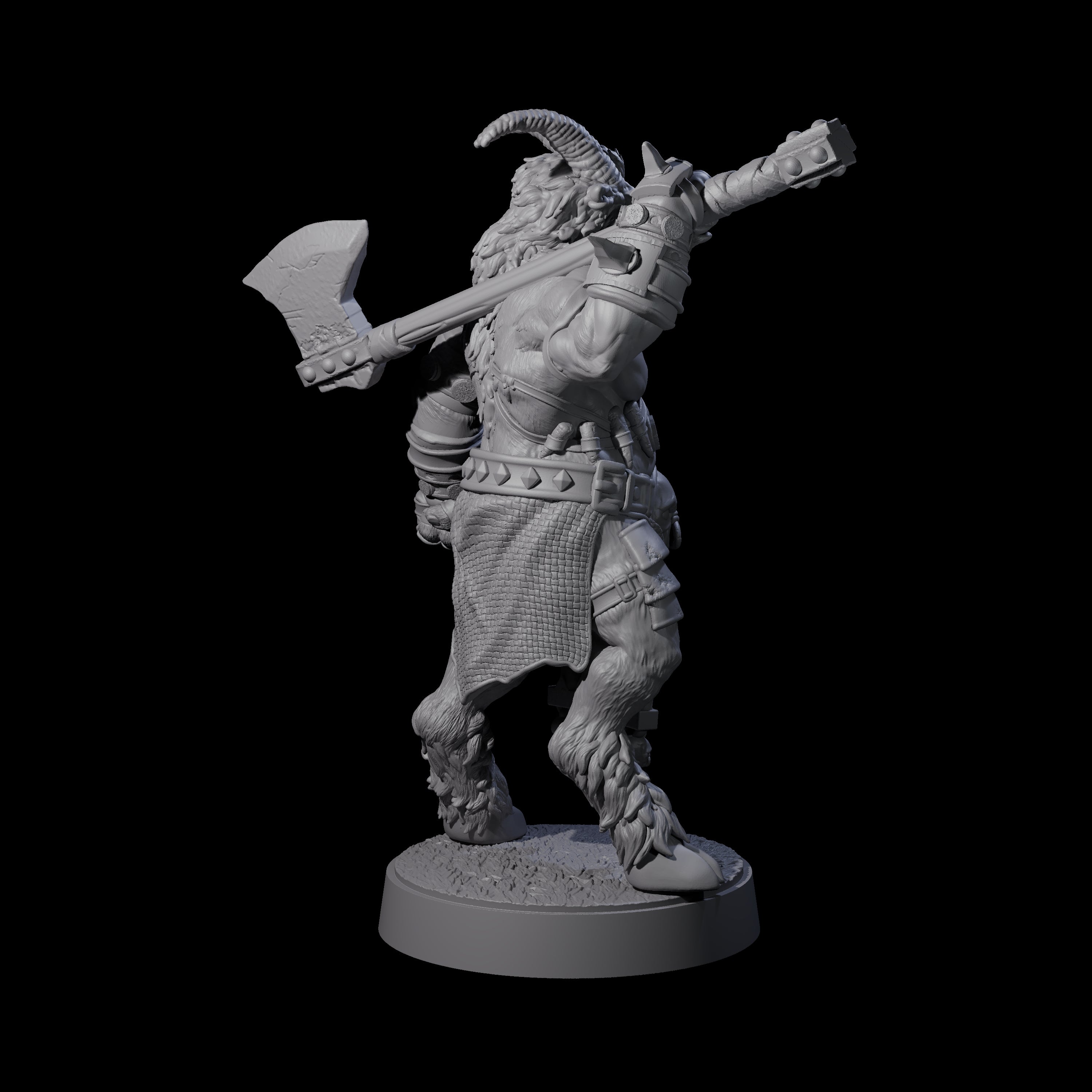 Burly Goatfolk Warrior A Miniature for Dungeons and Dragons, Pathfinder or other TTRPGs