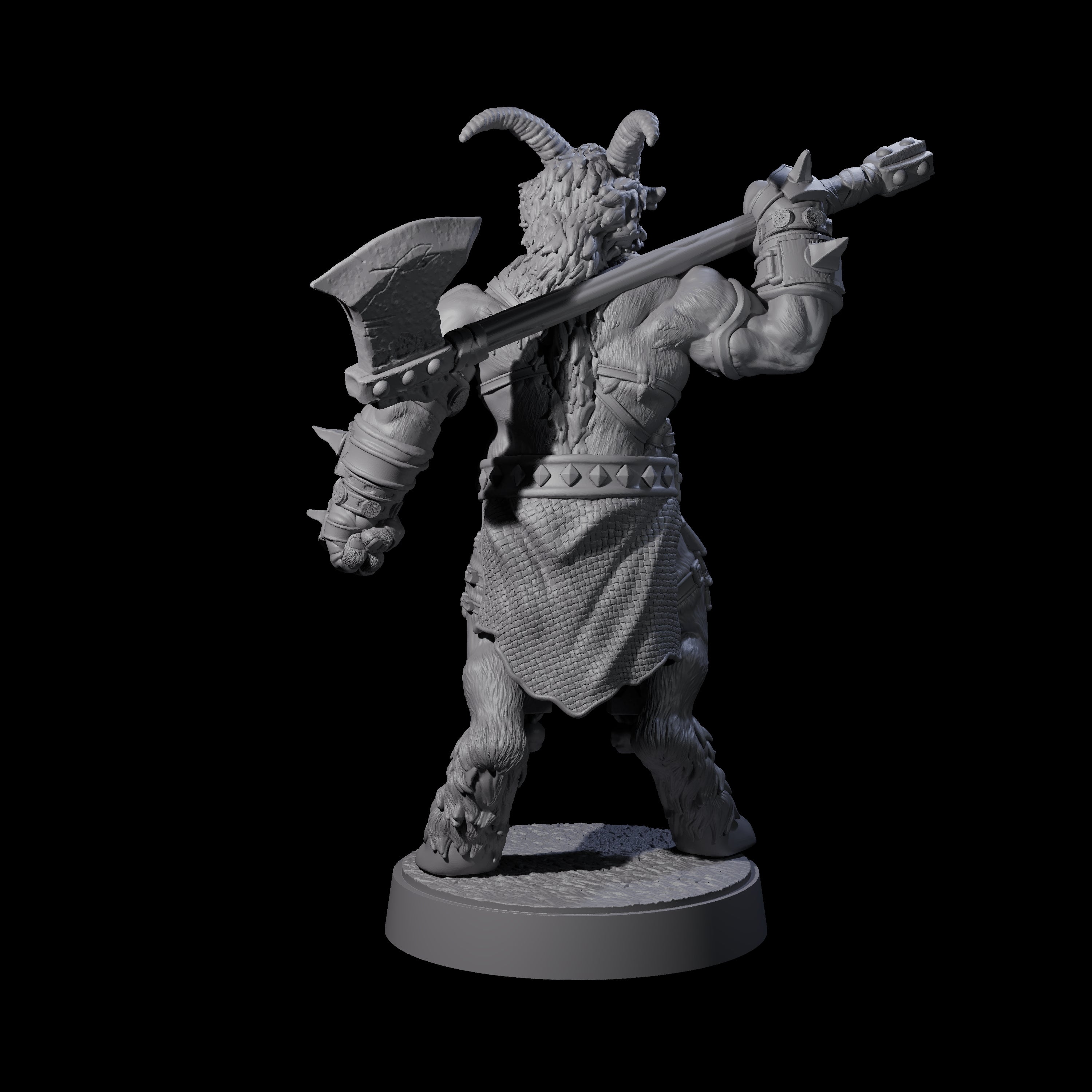 Burly Goatfolk Warrior A Miniature for Dungeons and Dragons, Pathfinder or other TTRPGs
