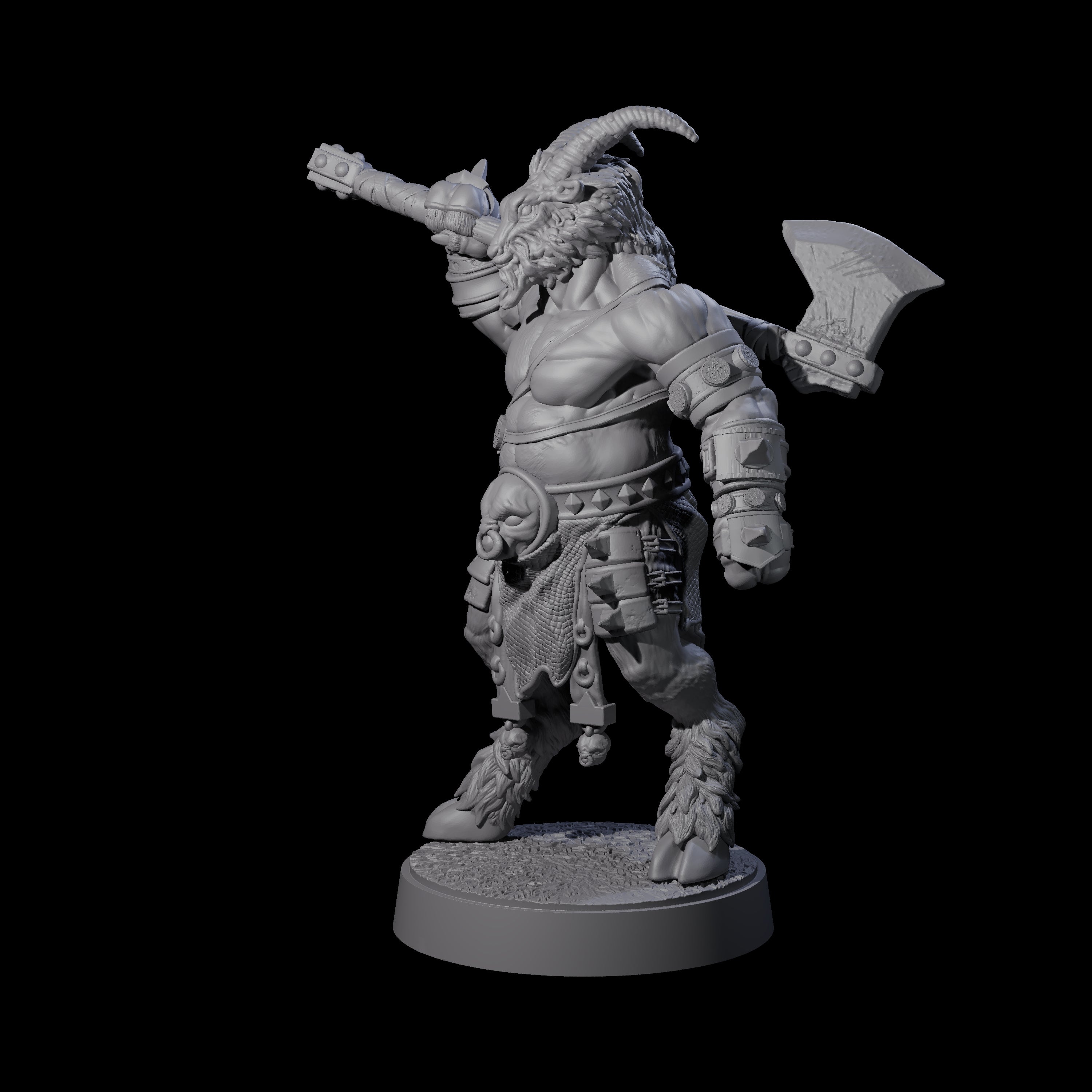 Burly Goatfolk Warrior A Miniature for Dungeons and Dragons, Pathfinder or other TTRPGs
