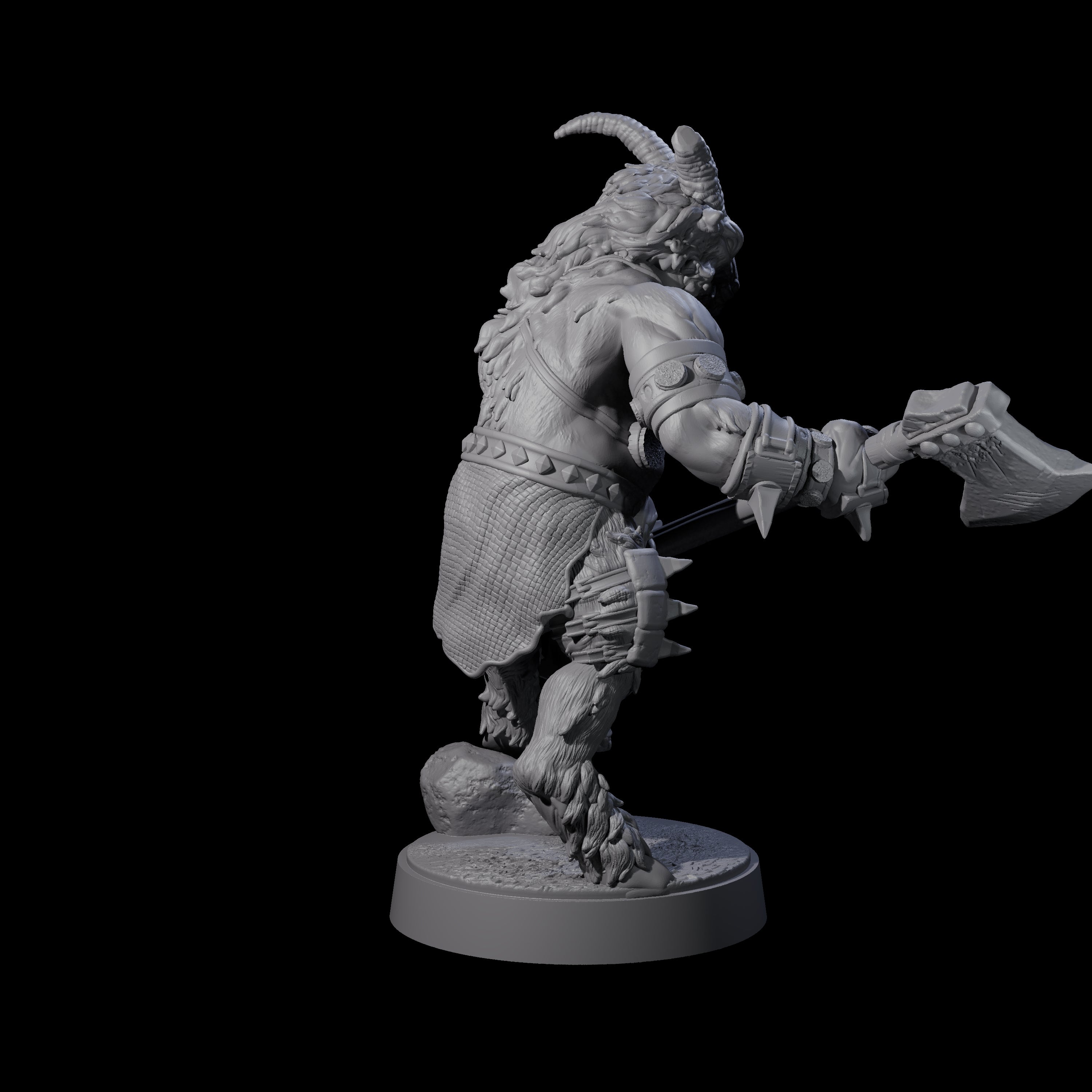 Burly Goatfolk Warrior B Miniature for Dungeons and Dragons, Pathfinder or other TTRPGs