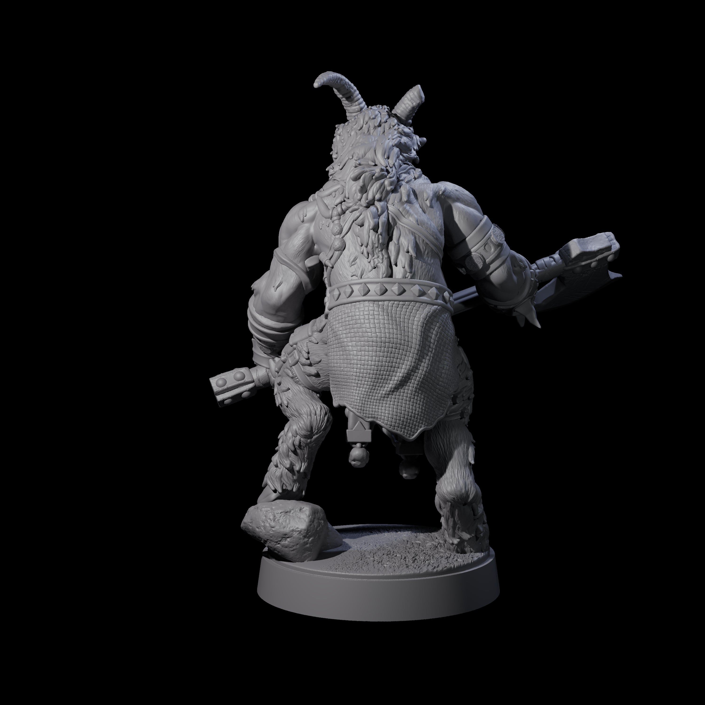 Burly Goatfolk Warrior B Miniature for Dungeons and Dragons, Pathfinder or other TTRPGs
