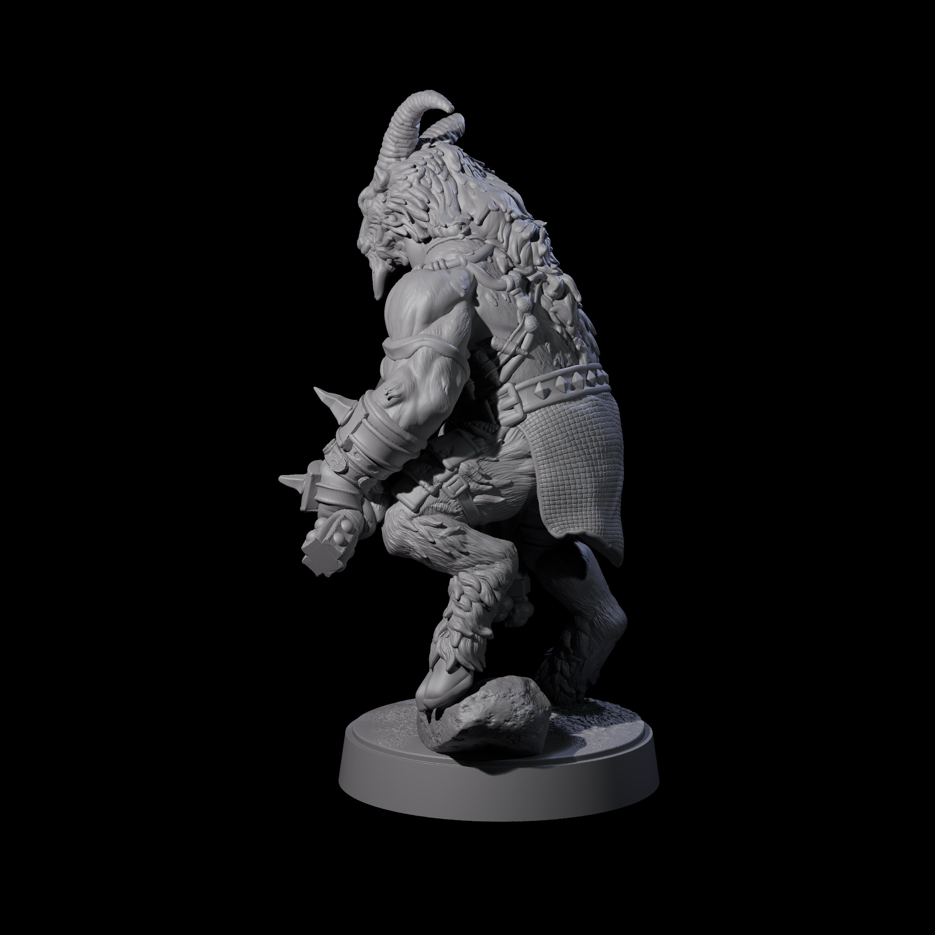 Burly Goatfolk Warrior B Miniature for Dungeons and Dragons, Pathfinder or other TTRPGs