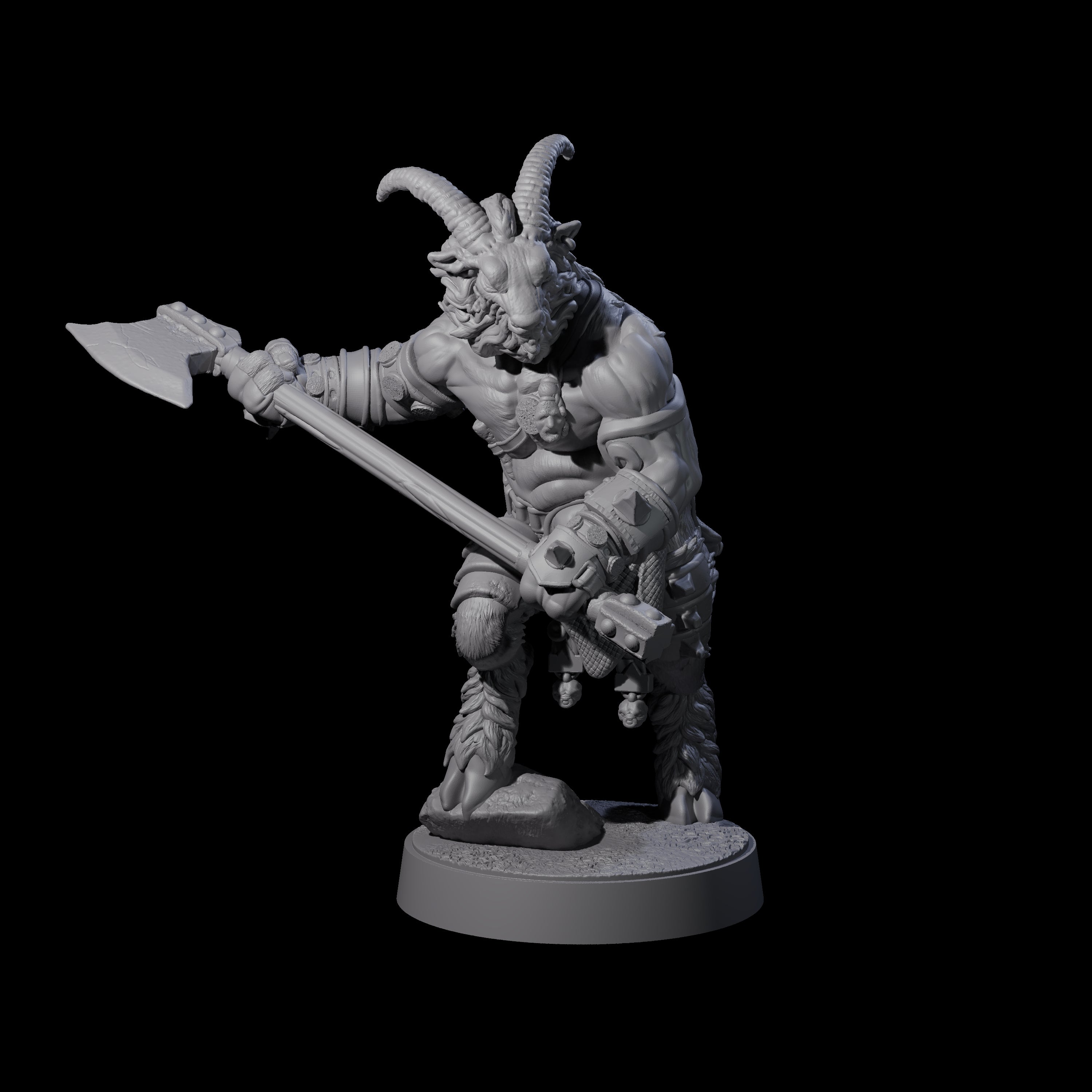 Burly Goatfolk Warrior C Miniature for Dungeons and Dragons, Pathfinder or other TTRPGs