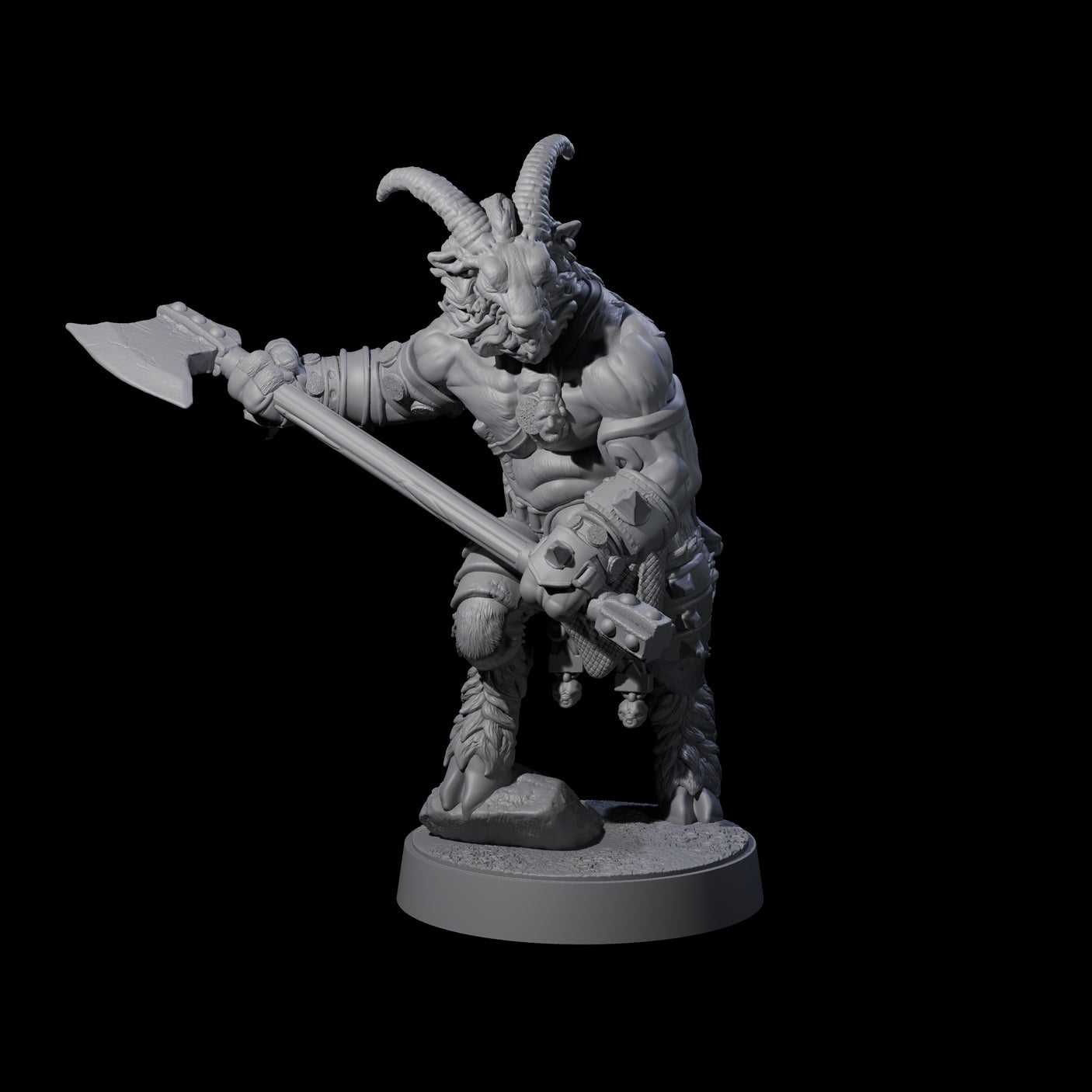 Burly Goatfolk Warrior C Miniature for Dungeons and Dragons, Pathfinder or other TTRPGs