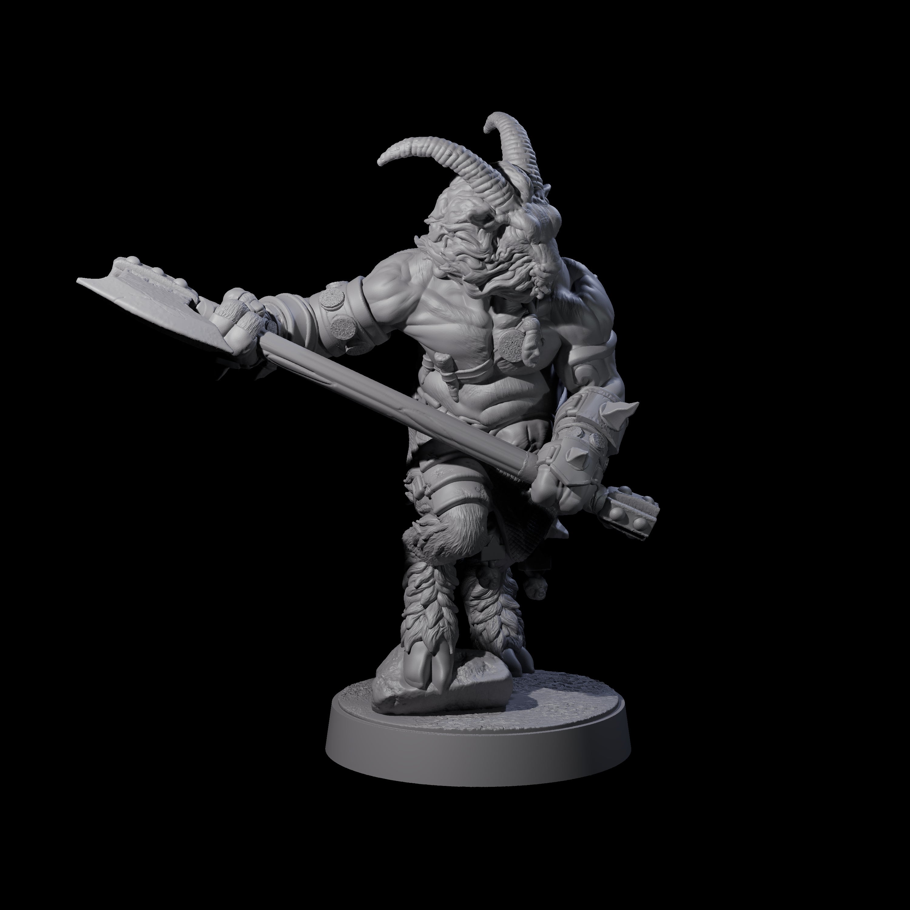 Burly Goatfolk Warrior C Miniature for Dungeons and Dragons, Pathfinder or other TTRPGs