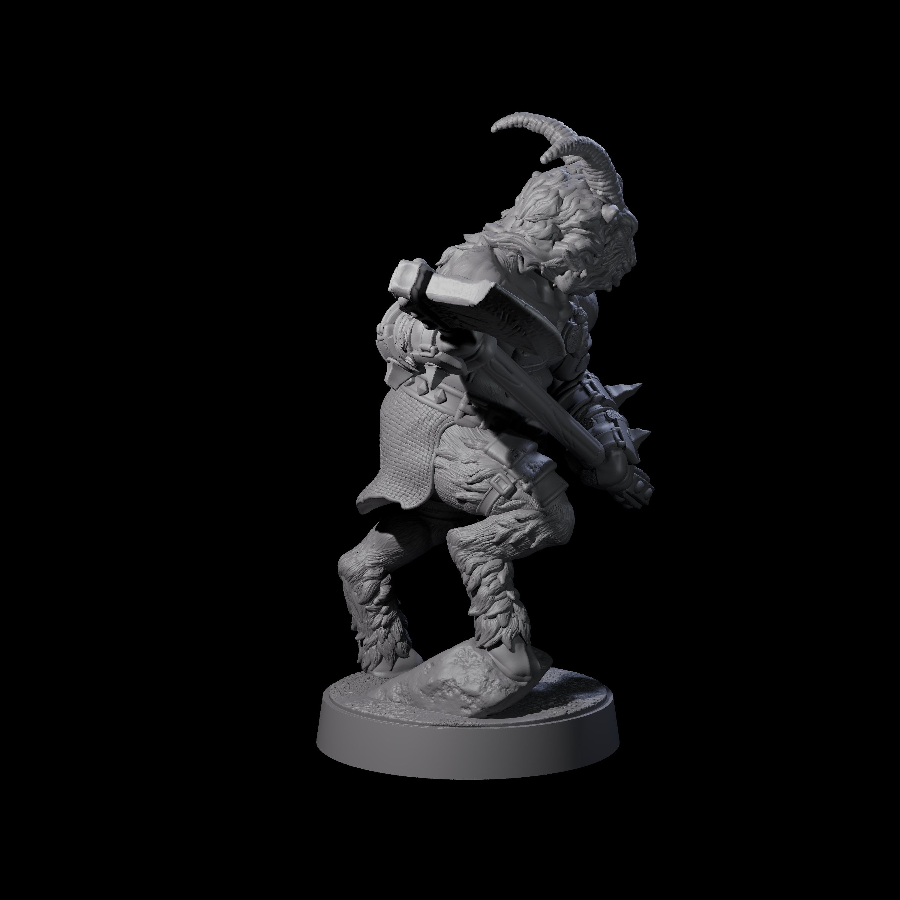 Burly Goatfolk Warrior C Miniature for Dungeons and Dragons, Pathfinder or other TTRPGs