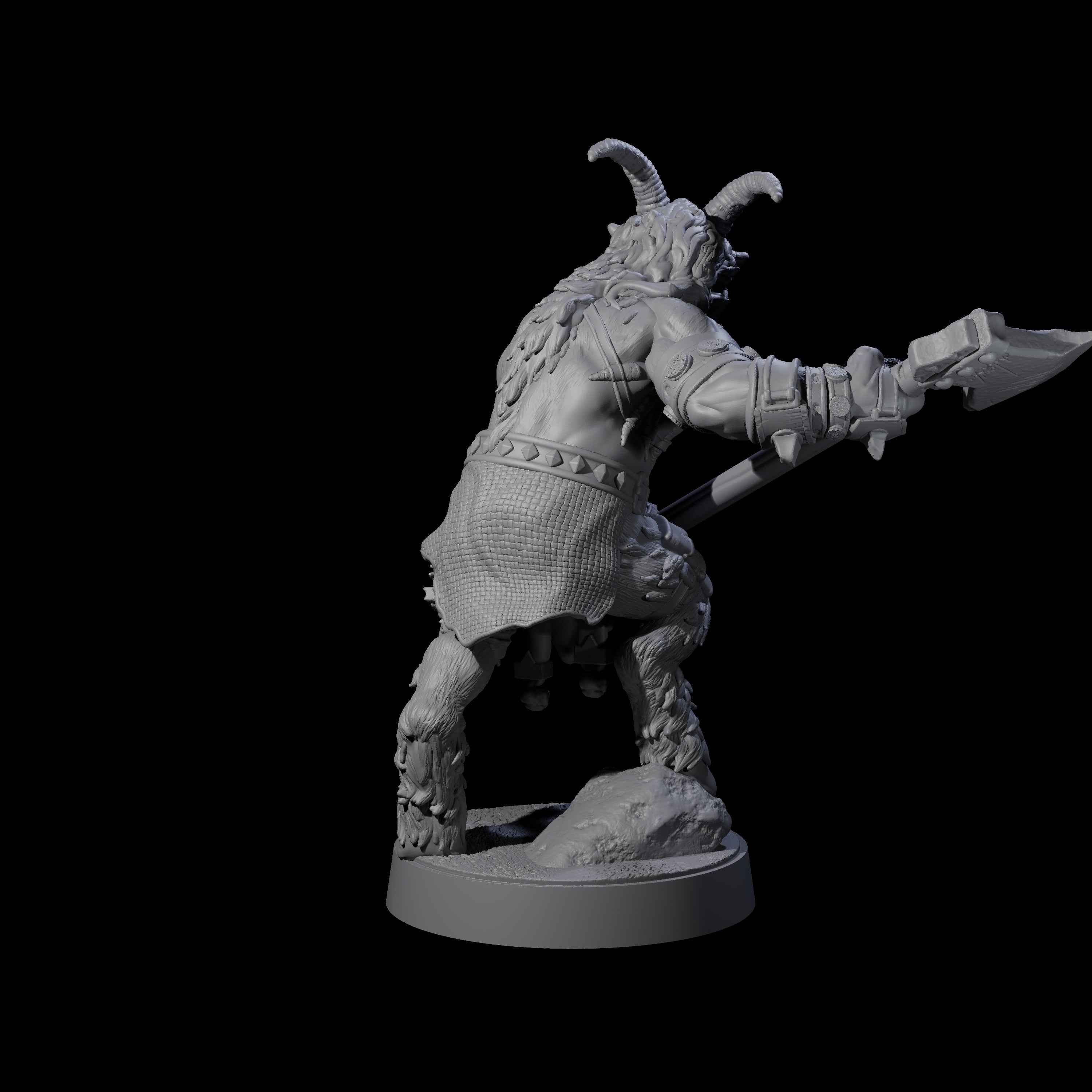 Burly Goatfolk Warrior C Miniature for Dungeons and Dragons, Pathfinder or other TTRPGs