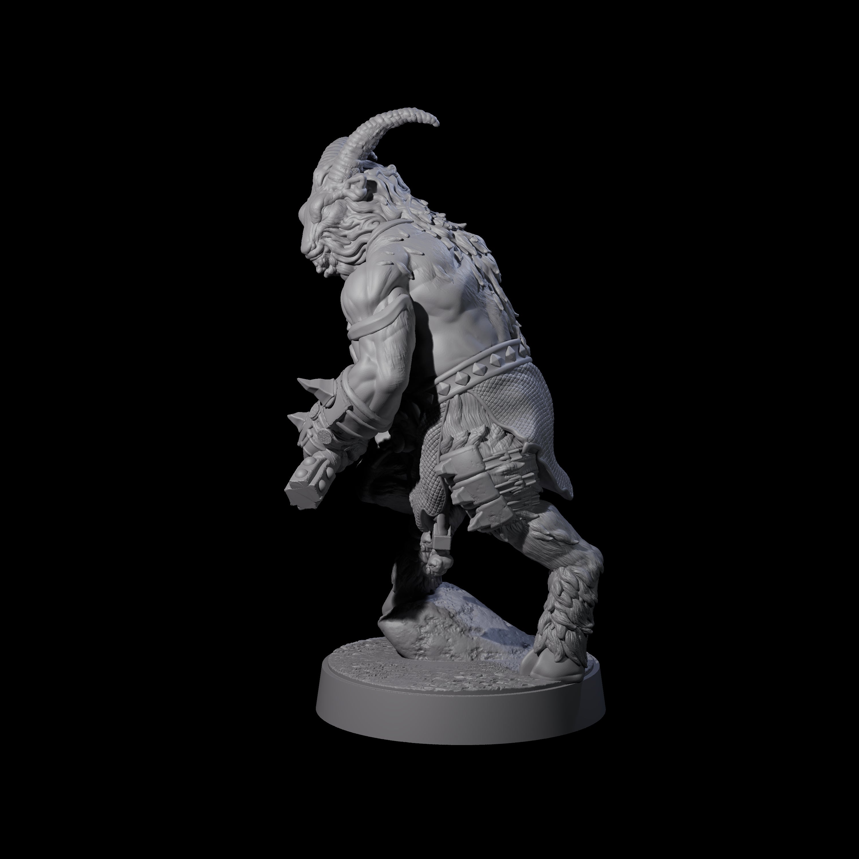 Burly Goatfolk Warrior C Miniature for Dungeons and Dragons, Pathfinder or other TTRPGs