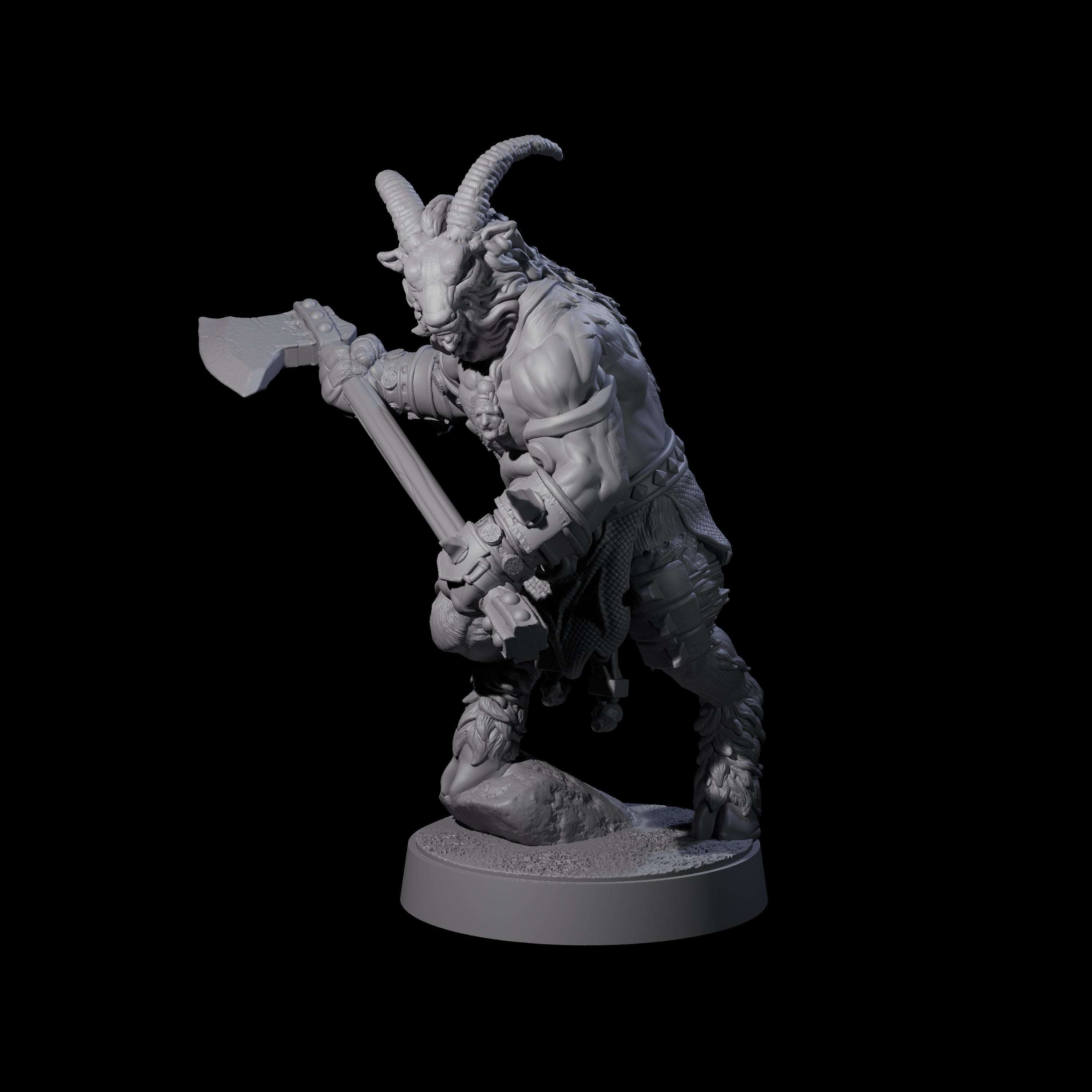 Burly Goatfolk Warrior C Miniature for Dungeons and Dragons, Pathfinder or other TTRPGs