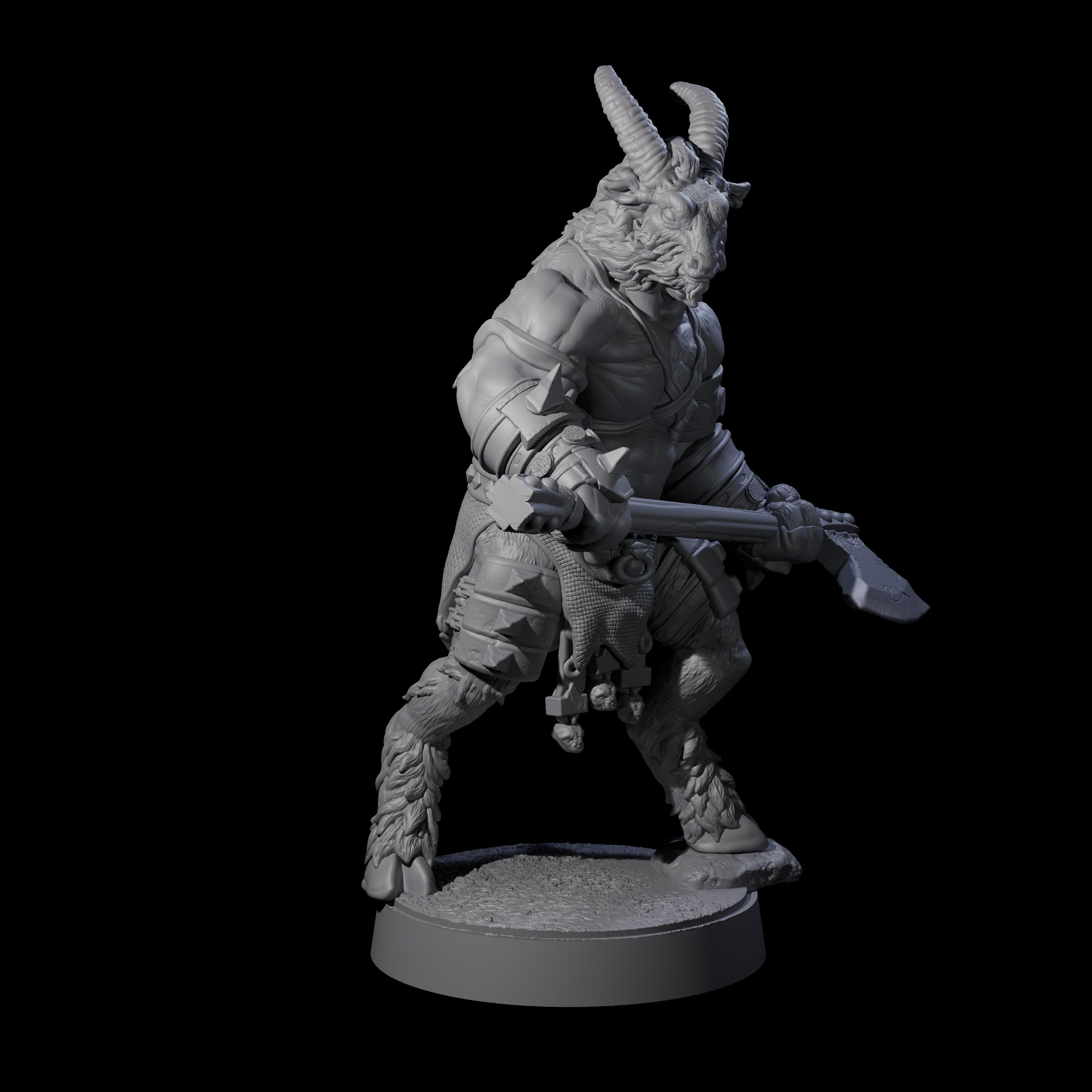 Burly Goatfolk Warrior D Miniature for Dungeons and Dragons, Pathfinder or other TTRPGs
