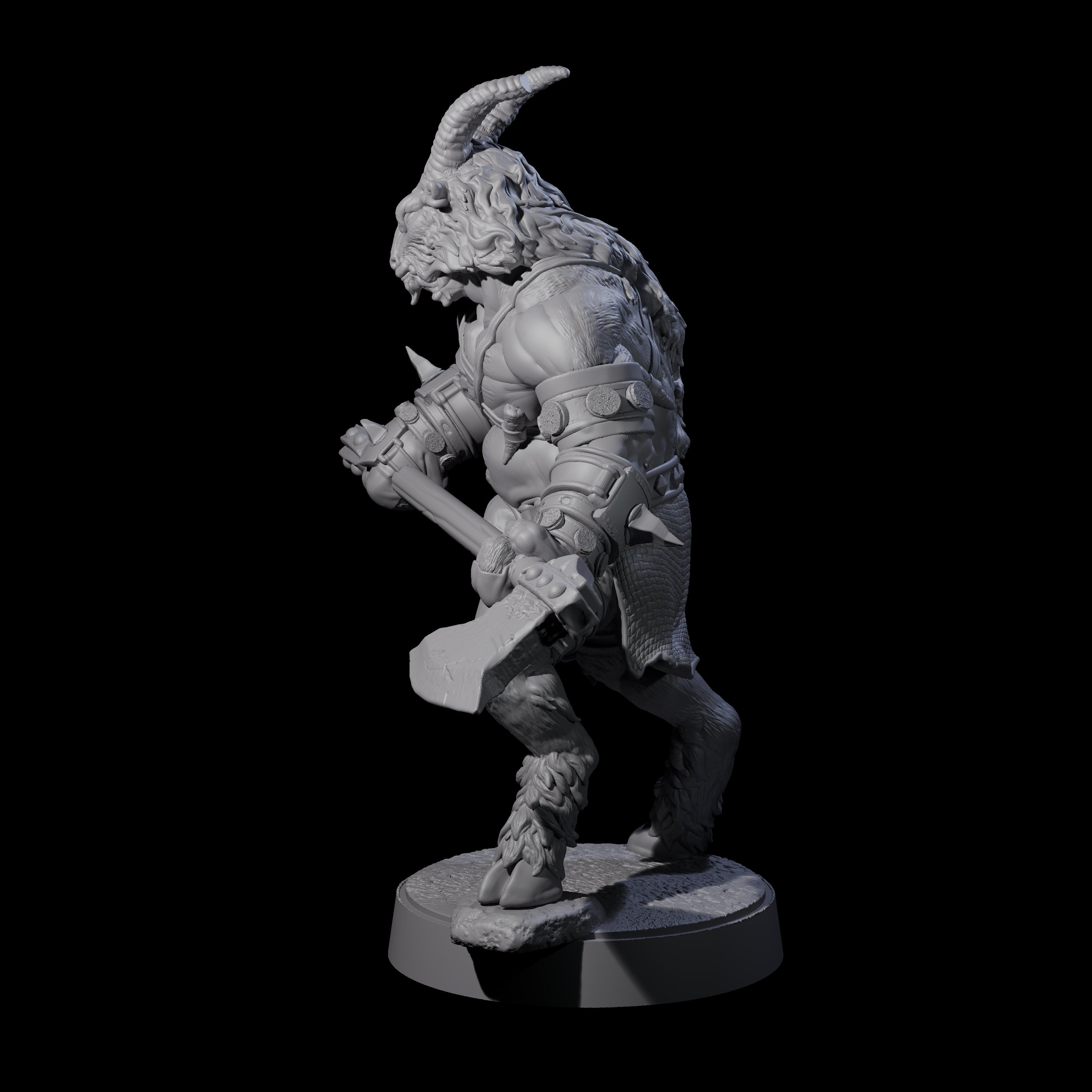 Burly Goatfolk Warrior D Miniature for Dungeons and Dragons, Pathfinder or other TTRPGs