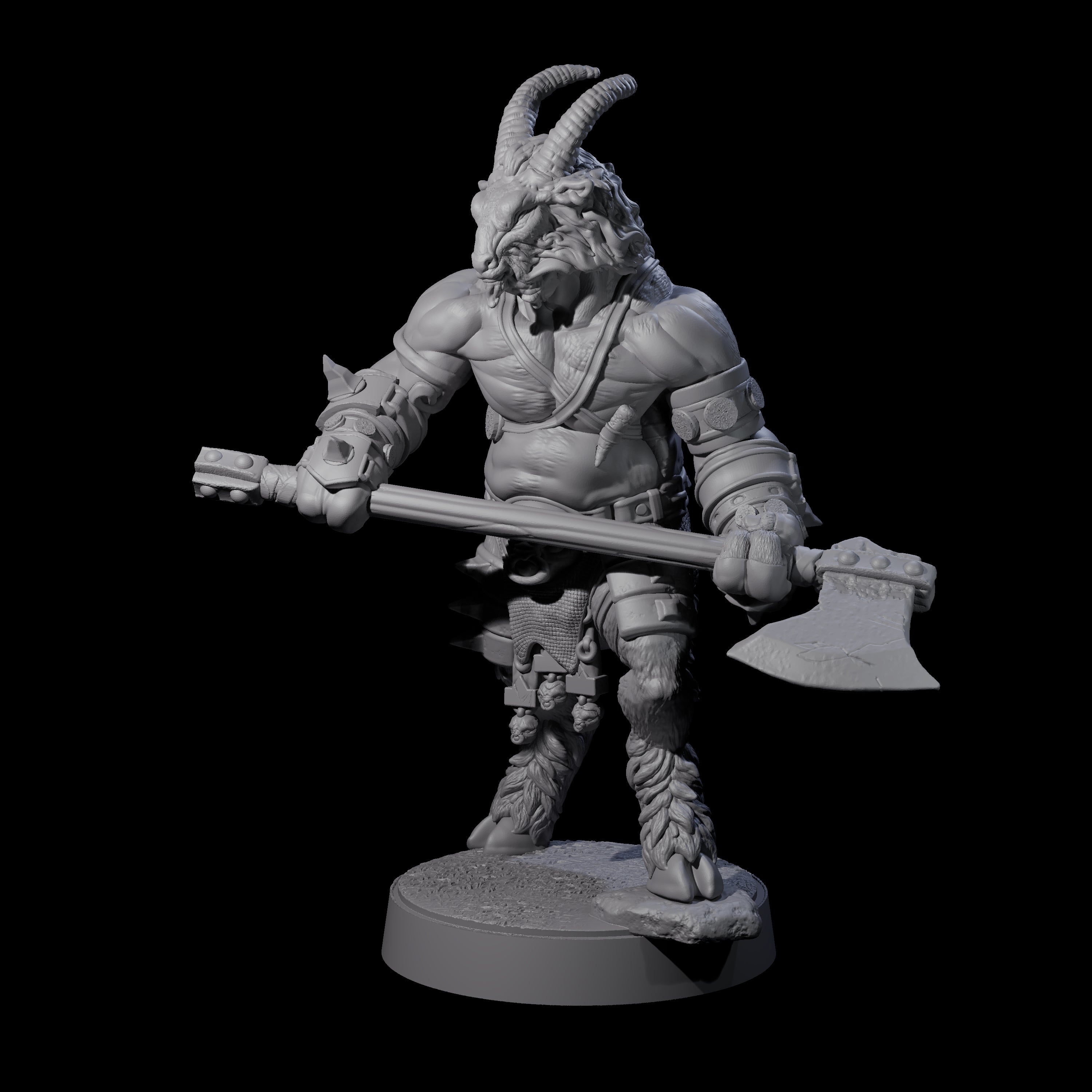 Burly Goatfolk Warrior D Miniature for Dungeons and Dragons, Pathfinder or other TTRPGs