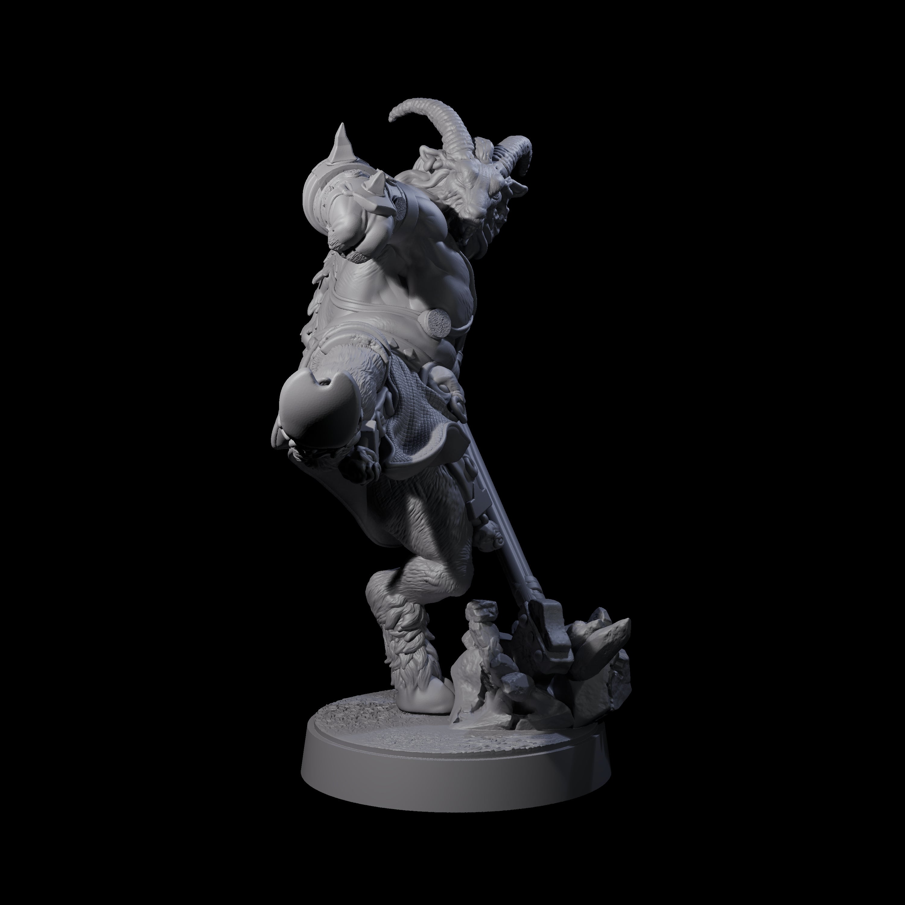 Burly Goatfolk Warrior E Miniature for Dungeons and Dragons, Pathfinder or other TTRPGs