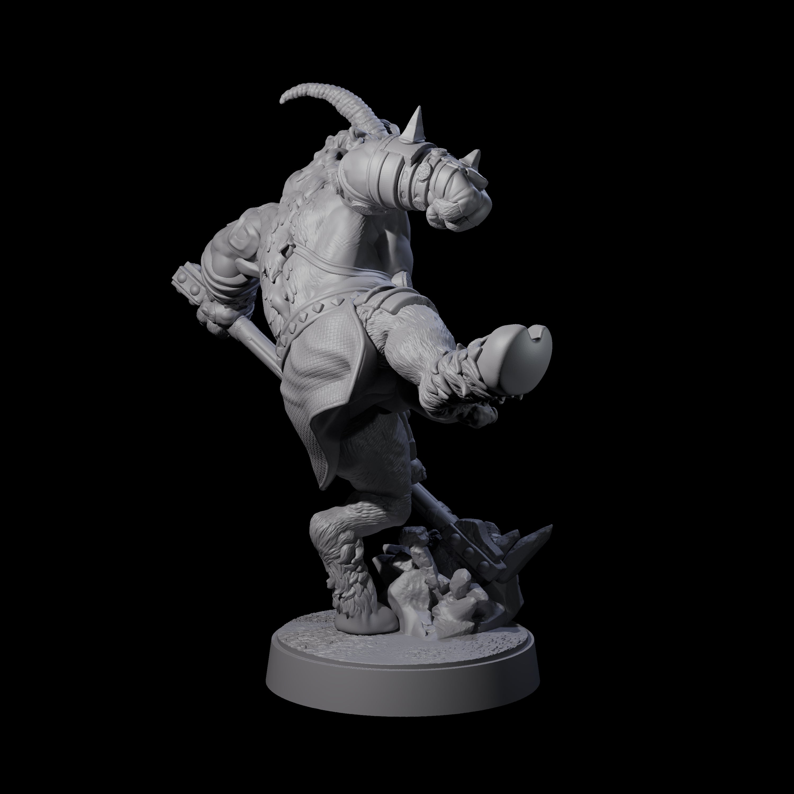 Burly Goatfolk Warrior E Miniature for Dungeons and Dragons, Pathfinder or other TTRPGs