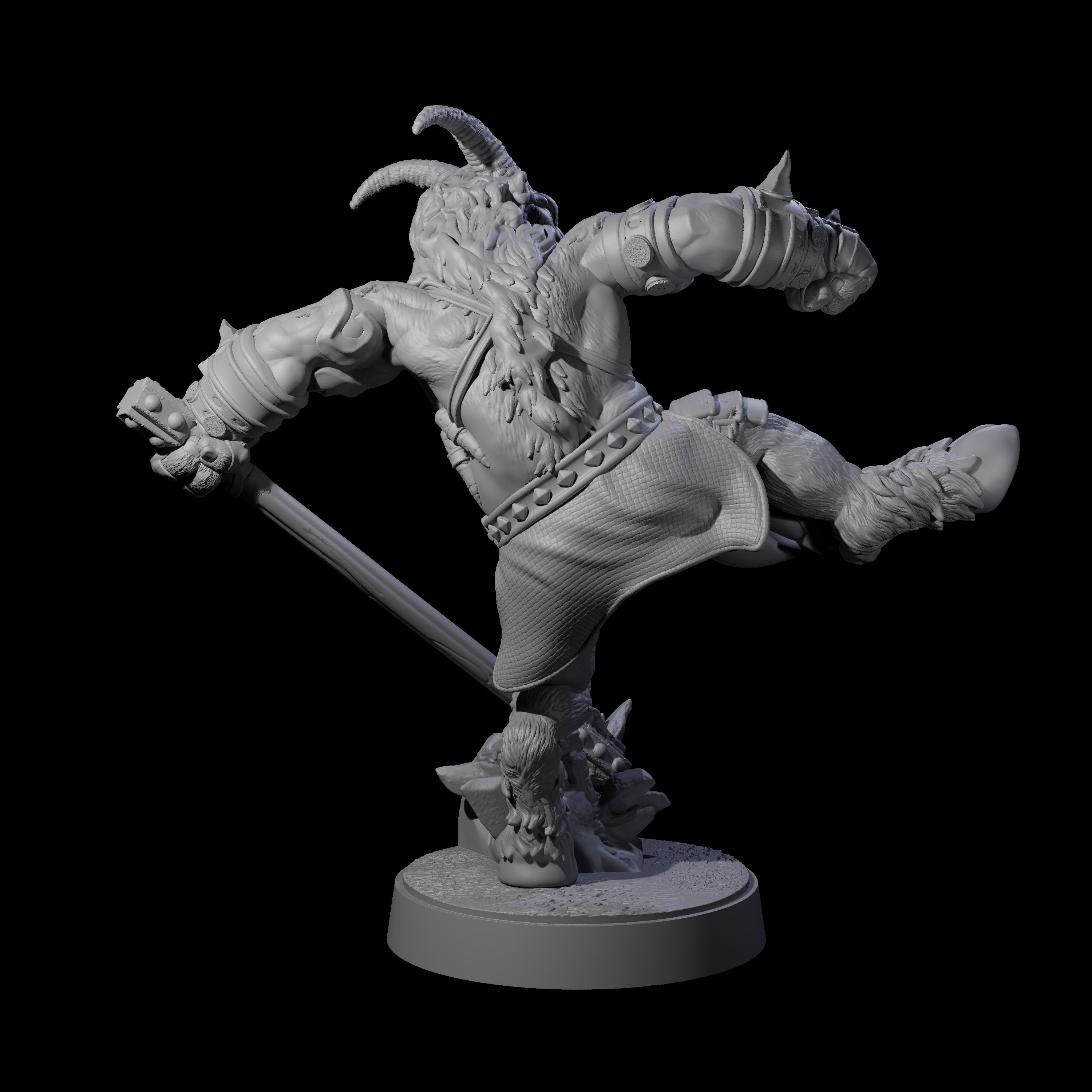 Burly Goatfolk Warrior E Miniature for Dungeons and Dragons, Pathfinder or other TTRPGs