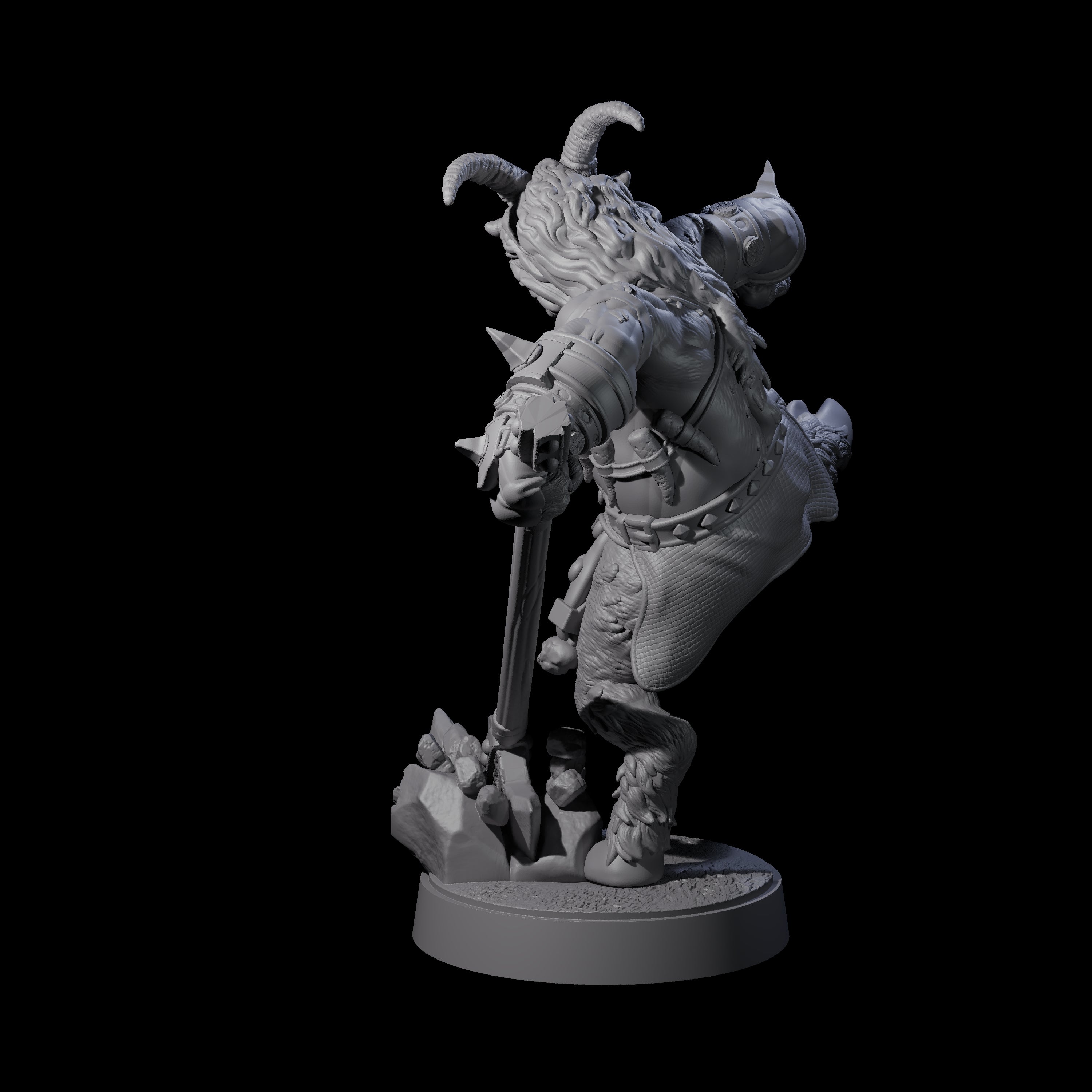 Burly Goatfolk Warrior E Miniature for Dungeons and Dragons, Pathfinder or other TTRPGs